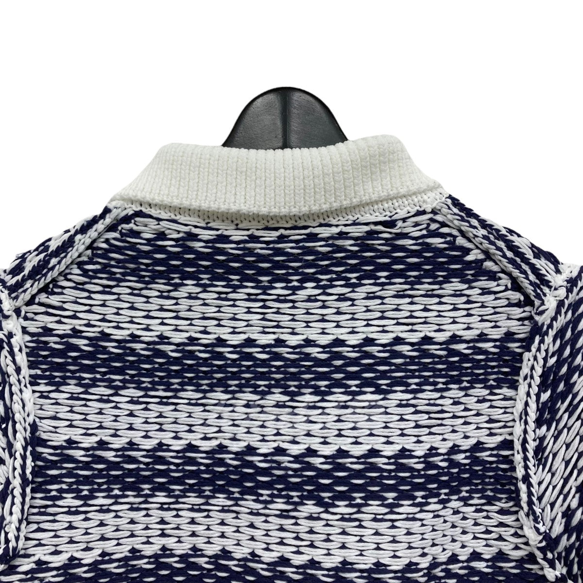 NKNIT(ンニット) 2023SS 「striped sponge knit」ニットポロシャツ 