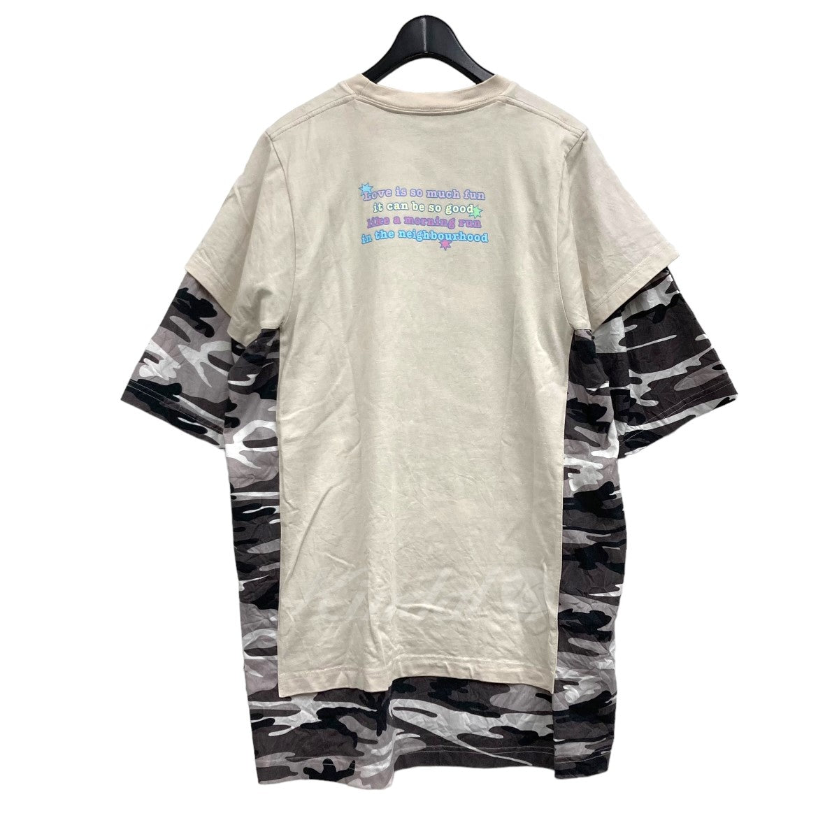 BALENCIAGA(バレンシアガ) カモフラ切替ベアプリントTシャツ 641584 