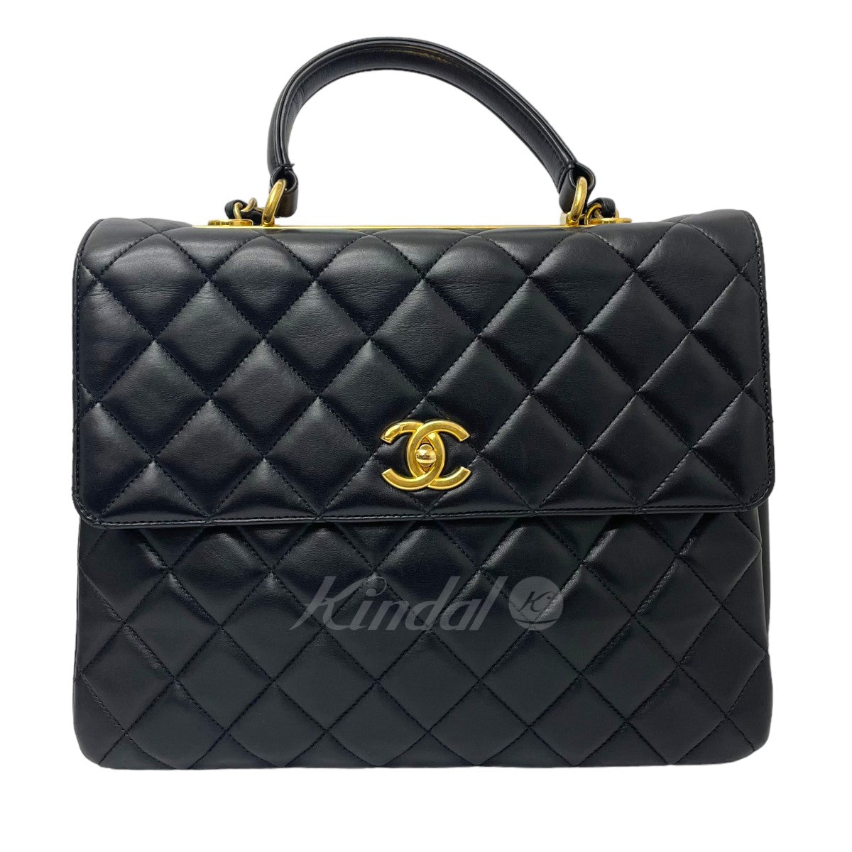 CHANEL(シャネル) ココハンドルレザーマトラッセチェーンバッグ 21443246 ブラック｜【公式】カインドオルオンライン  ブランド古着・中古通販【kindal】