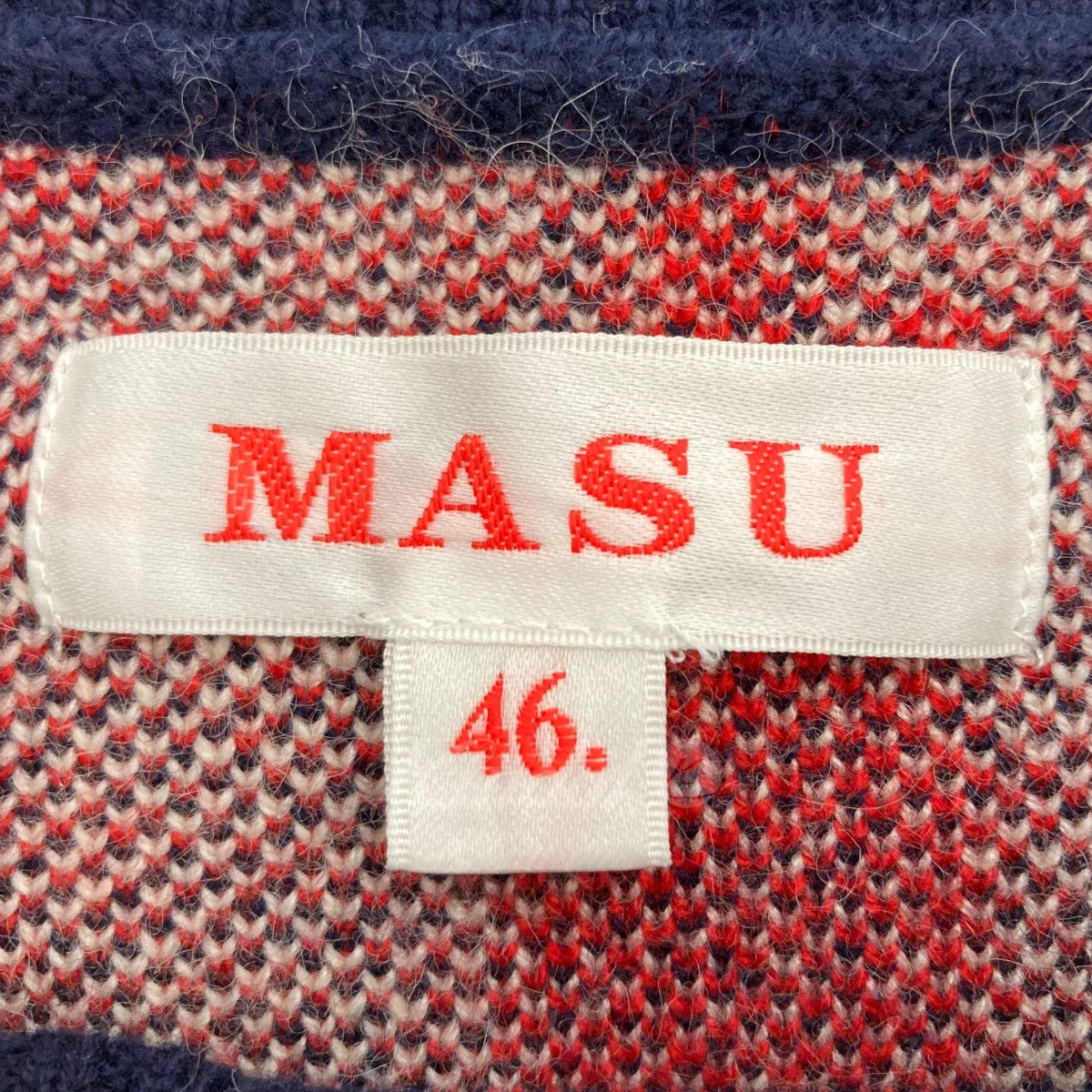 MASU(エムエーエスユー) 2023AW 「MARBLE FLAG SWEATER」 マーブルフラッグジャガードニット MFFW-KN0423  レッド サイズ 14｜【公式】カインドオルオンライン ブランド古着・中古通販【kindal】