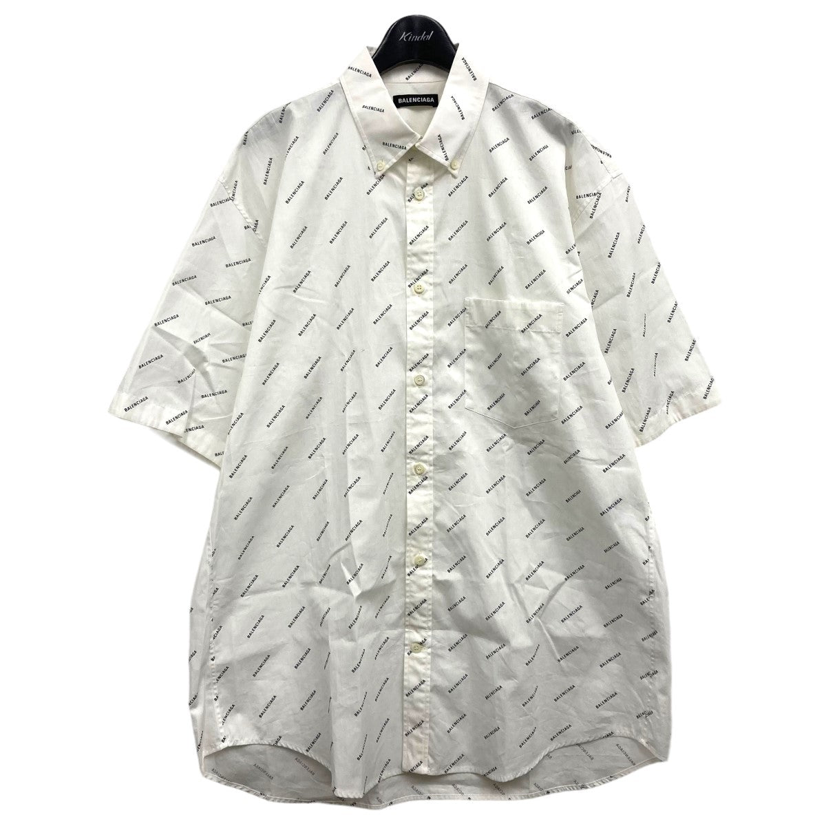 14,880円バレンシアガ  ロゴ　オーバーサイズシャツ 36 ホワイト
