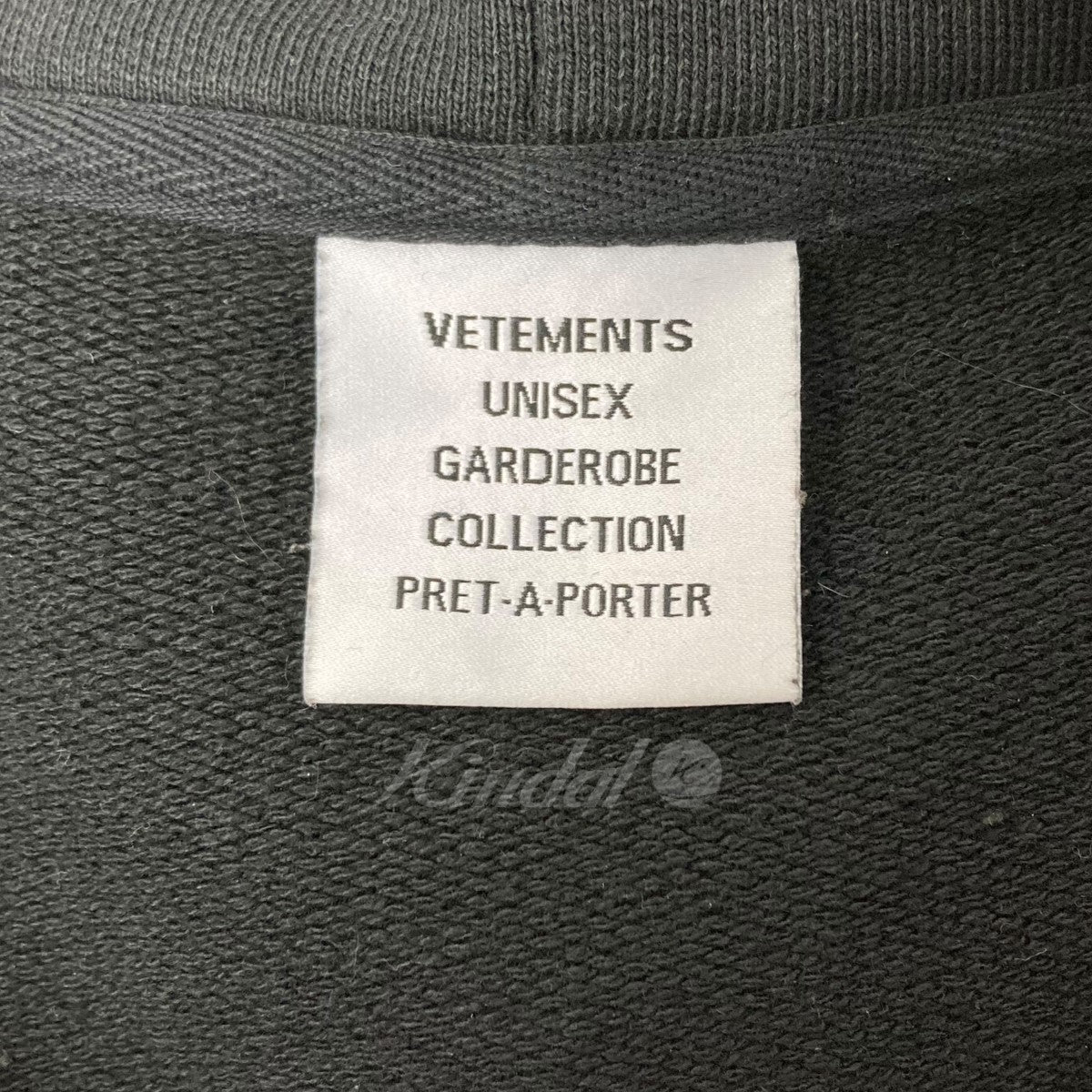 VETEMENTS(ヴェトモン) ブリーチ加工プルオーバーパーカー UA53HD550B ブラック サイズ S｜【公式】カインドオルオンライン  ブランド古着・中古通販【kindal】