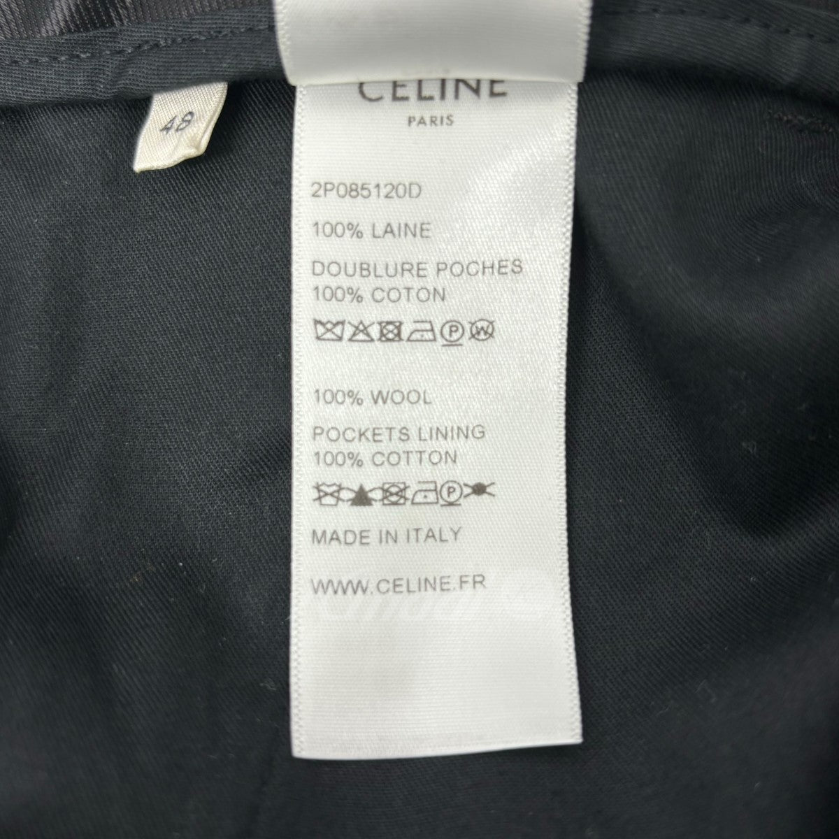 CELINE(セリーヌ) グランドプードルクラシックパンツ 2P085120D ブラック サイズ 48｜【公式】カインドオルオンライン  ブランド古着・中古通販【kindal】