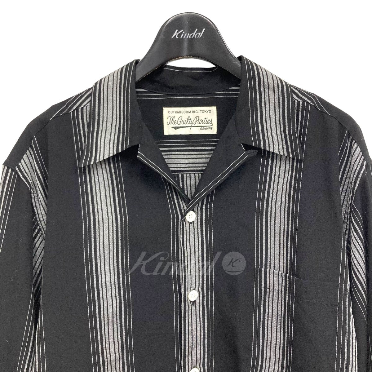 2023AW「striped open collar shirt」ストライプシャツ