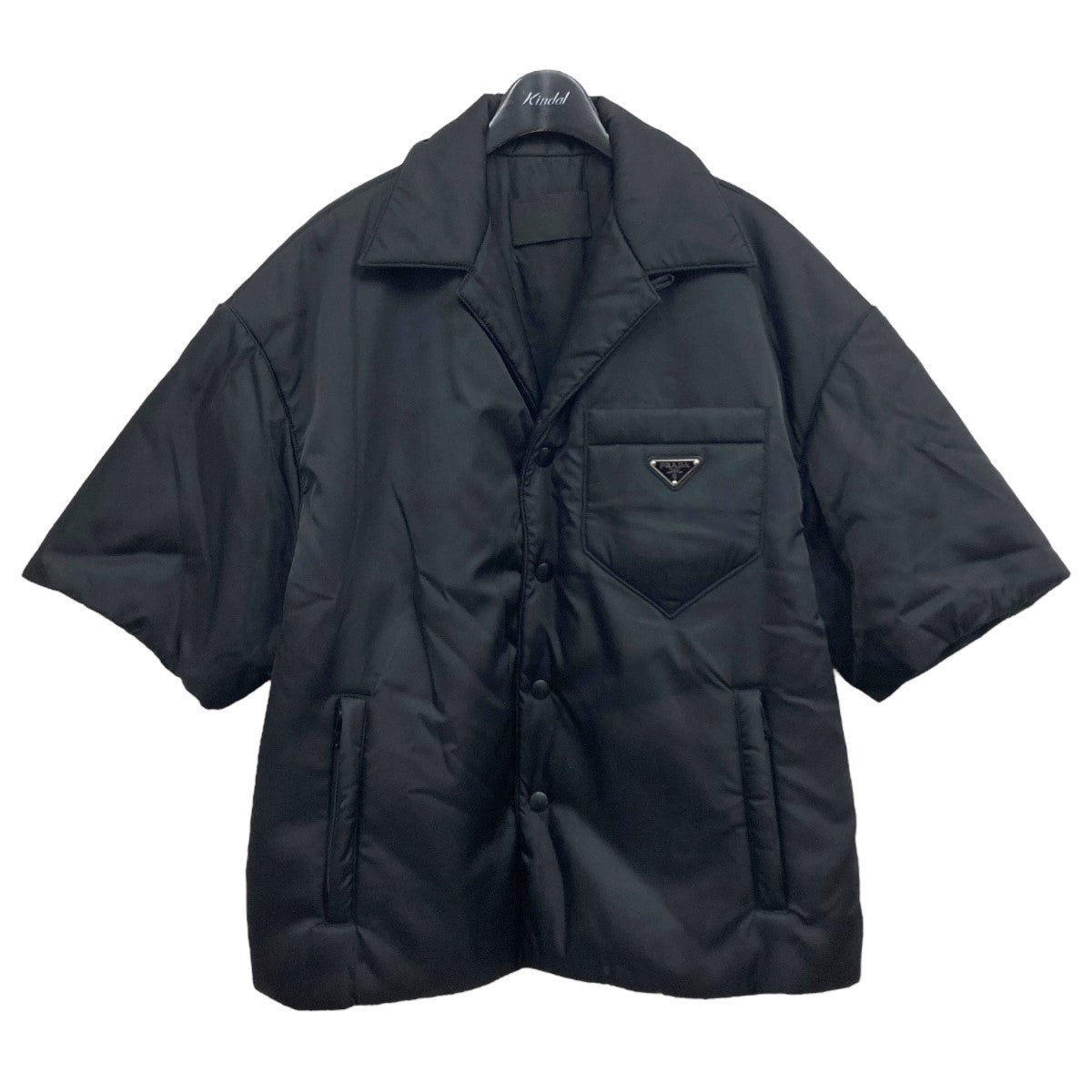 PRADA(プラダ) トライアングルロゴ中綿シャツ SC458M ブラック サイズ 