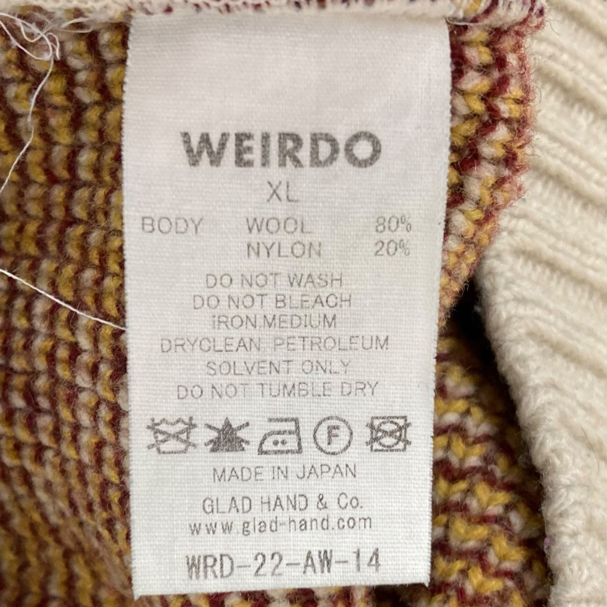 WEIRDO(ウィアード) 2022AW PSYCHO FLAMES - SWEATER WRD-22-AW-14 ベージュ サイズ  XL｜【公式】カインドオルオンライン ブランド古着・中古通販【kindal】