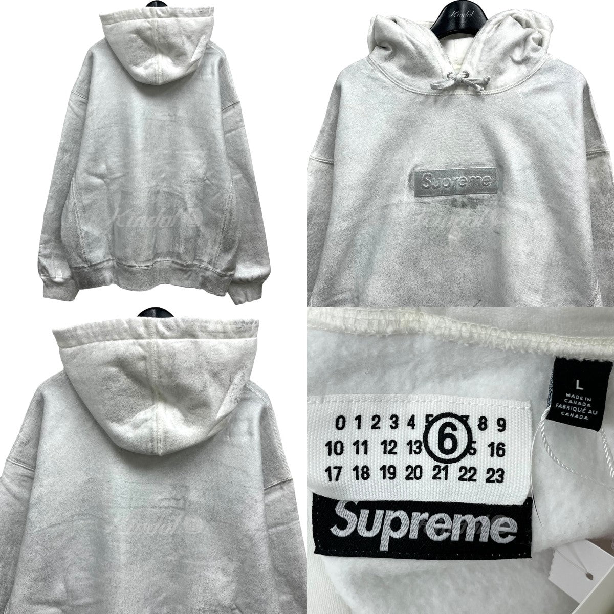 SUPREME × MM6 ｢Foil Box Logo Hooded Sweatshirt White｣ ボックスロゴ 