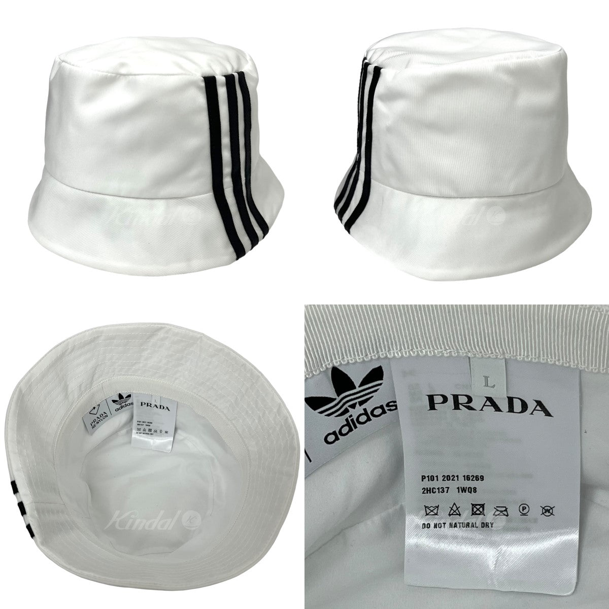 PRADA × adidas バケットハット 2HC137 ホワイト サイズ L｜【公式】カインドオルオンライン ブランド古着・中古通販【kindal】