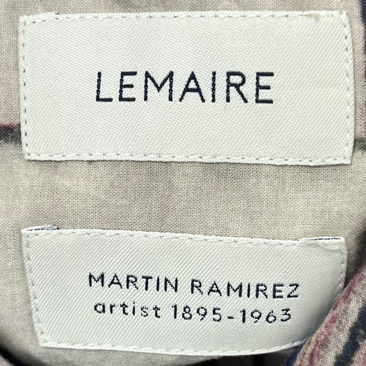 LEMAIRE(ルメール) RAMIREZ TWISTED MAXI SHIRT 総柄シャツ M 211 SH169 LF583 ベージュ×パープル  サイズ 17｜【公式】カインドオルオンライン ブランド古着・中古通販【kindal】