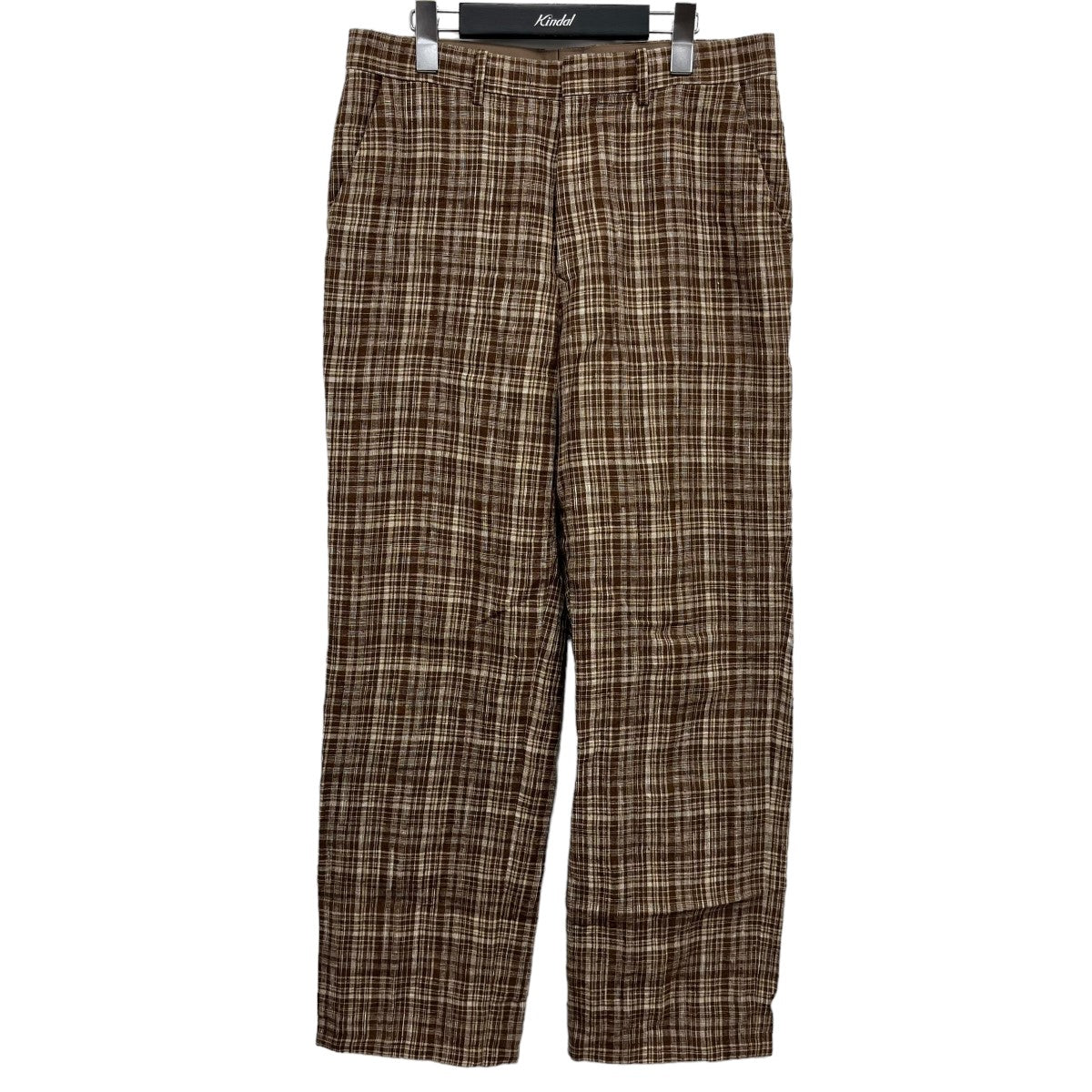 AURALEE(オーラリー) LINEN SILK CHECK SLACKS リネンシルクチェックパンツ A23SP02NC ブラウン サイズ  16｜【公式】カインドオルオンライン ブランド古着・中古通販【kindal】