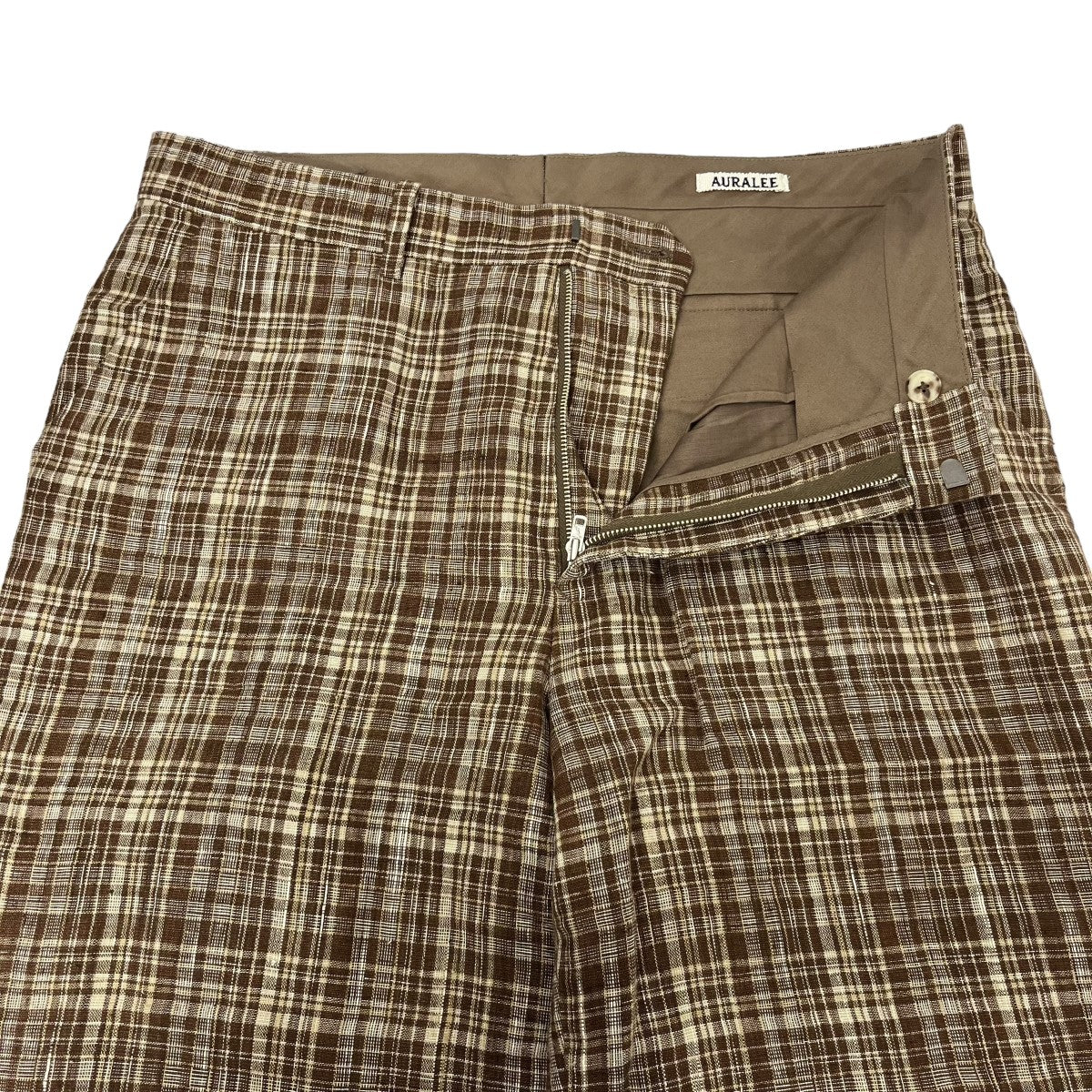 LINEN SILK CHECK SLACKS リネンシルクチェックパンツ