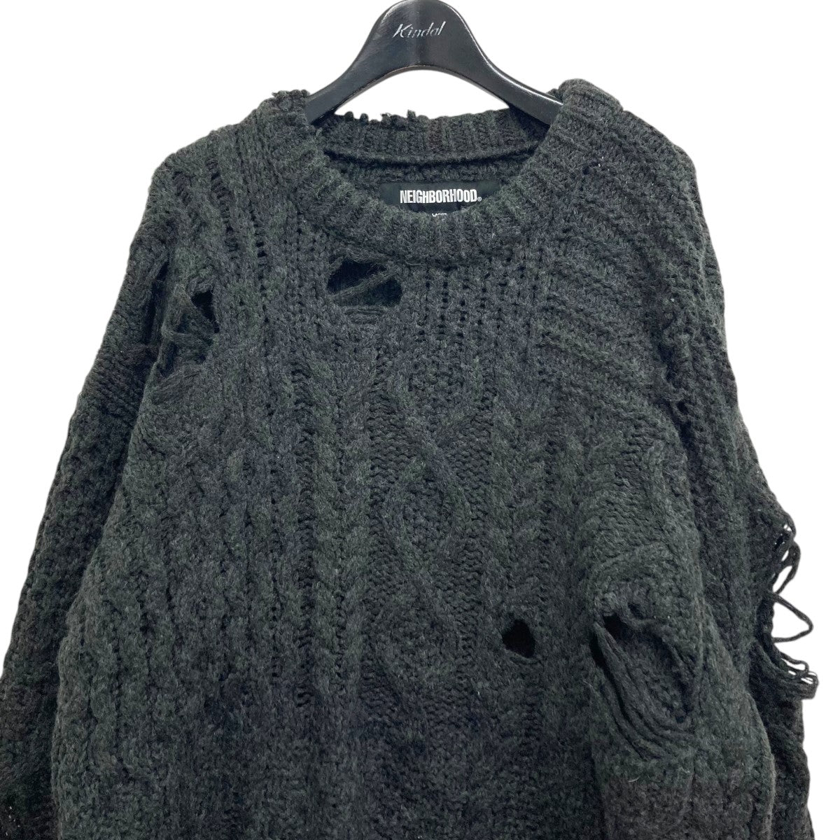 NEIGHBORHOOD(ネイバーフッド) PATCHWORK SAVAGE SWEATER ダメージ加工ニット 232FUNH-KNM01 グレー  サイズ L｜【公式】カインドオルオンライン ブランド古着・中古通販【kindal】