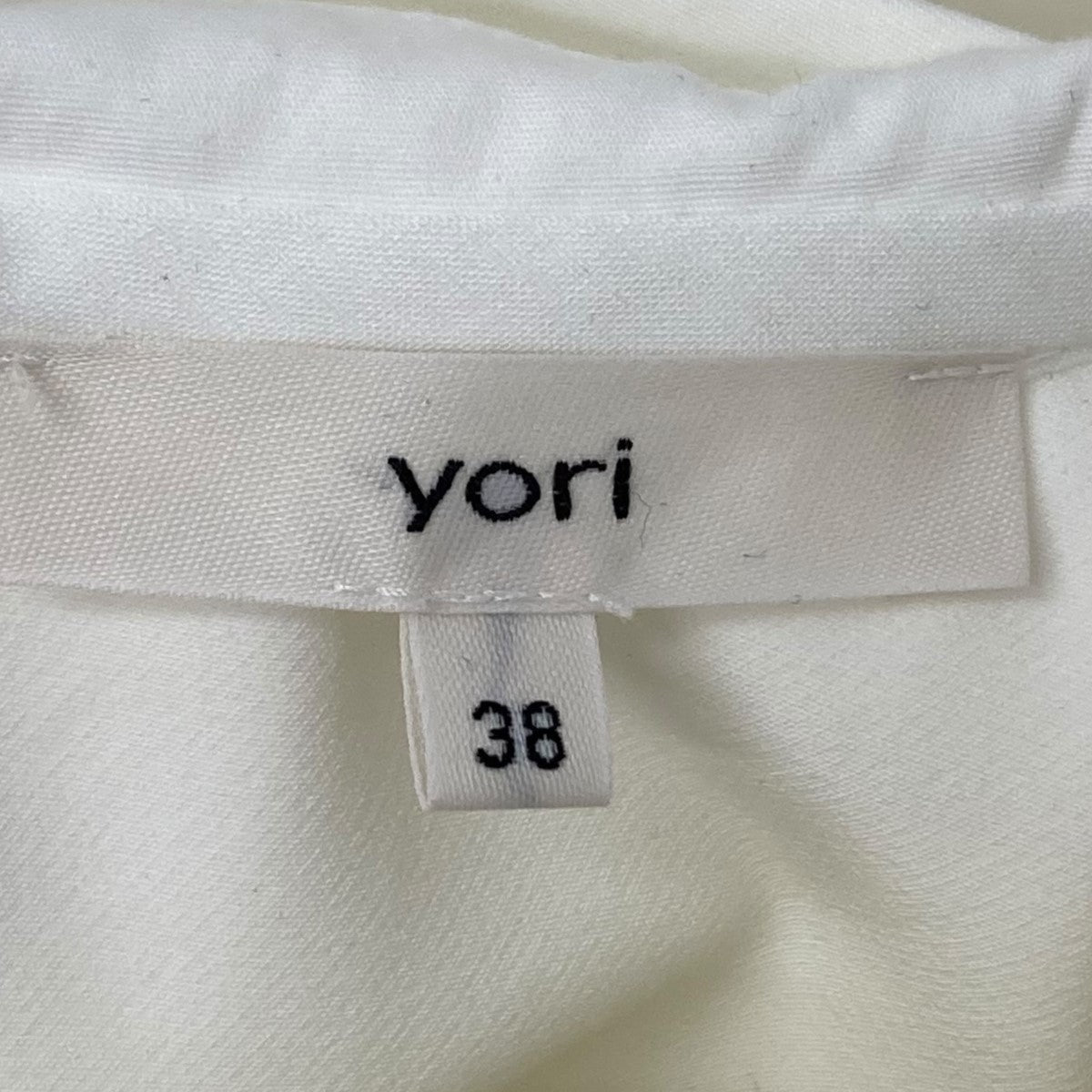yori(ヨリ) ワイドカラーストレッチブラウス ホワイト サイズ:38 レディース シャツ 中古・古着