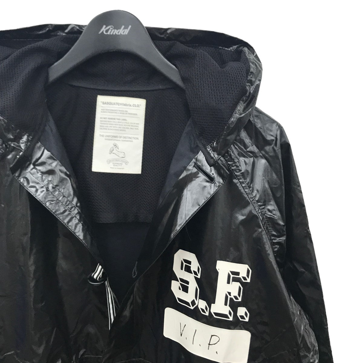 新品 『コージワタナベスティル』 (L) ロングファーコート Aライン 上品 黒 SASQUATCHfabrix．(サスクワァッチファブリックス．) ナイロン