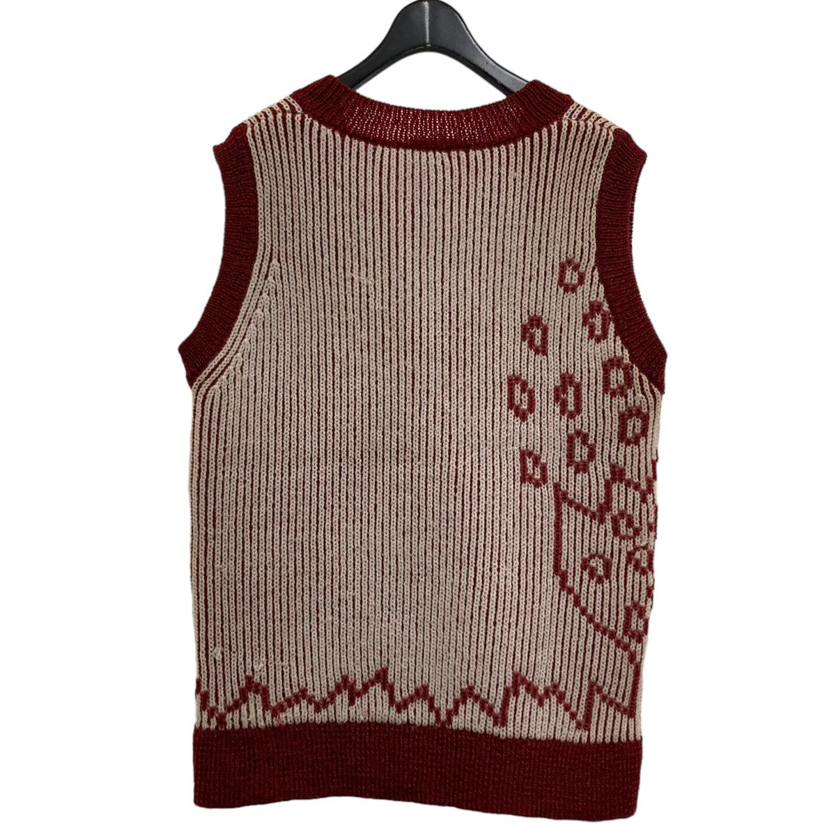 NAMACHEKO(ナマチェコ) 21SS Knit vest ニットベスト レッド×ホワイト サイズ 16｜【公式】カインドオルオンライン  ブランド古着・中古通販【kindal】