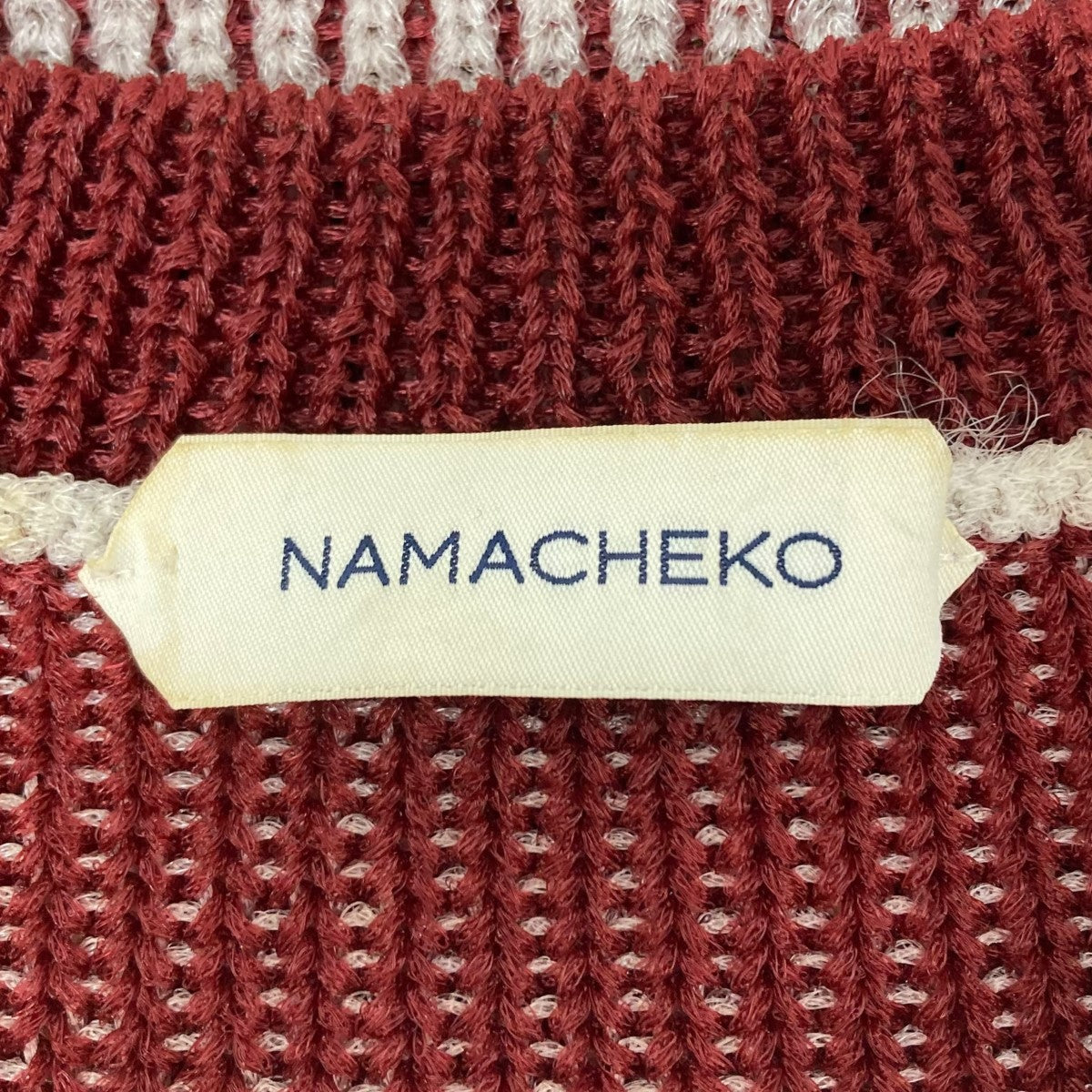 NAMACHEKO(ナマチェコ) 21SS Knit vest ニットベスト レッド×ホワイト サイズ 16｜【公式】カインドオルオンライン  ブランド古着・中古通販【kindal】