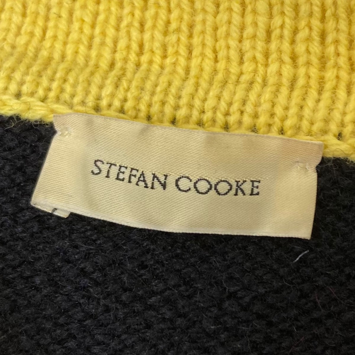 STEFAN COOKE(ステファン・クック) 22AW LAYERS WOOL CARDIGAN レイヤードウールカーディガン 7882240514  ネイビー×イエロー サイズ M｜【公式】カインドオルオンライン ブランド古着・中古通販【kindal】