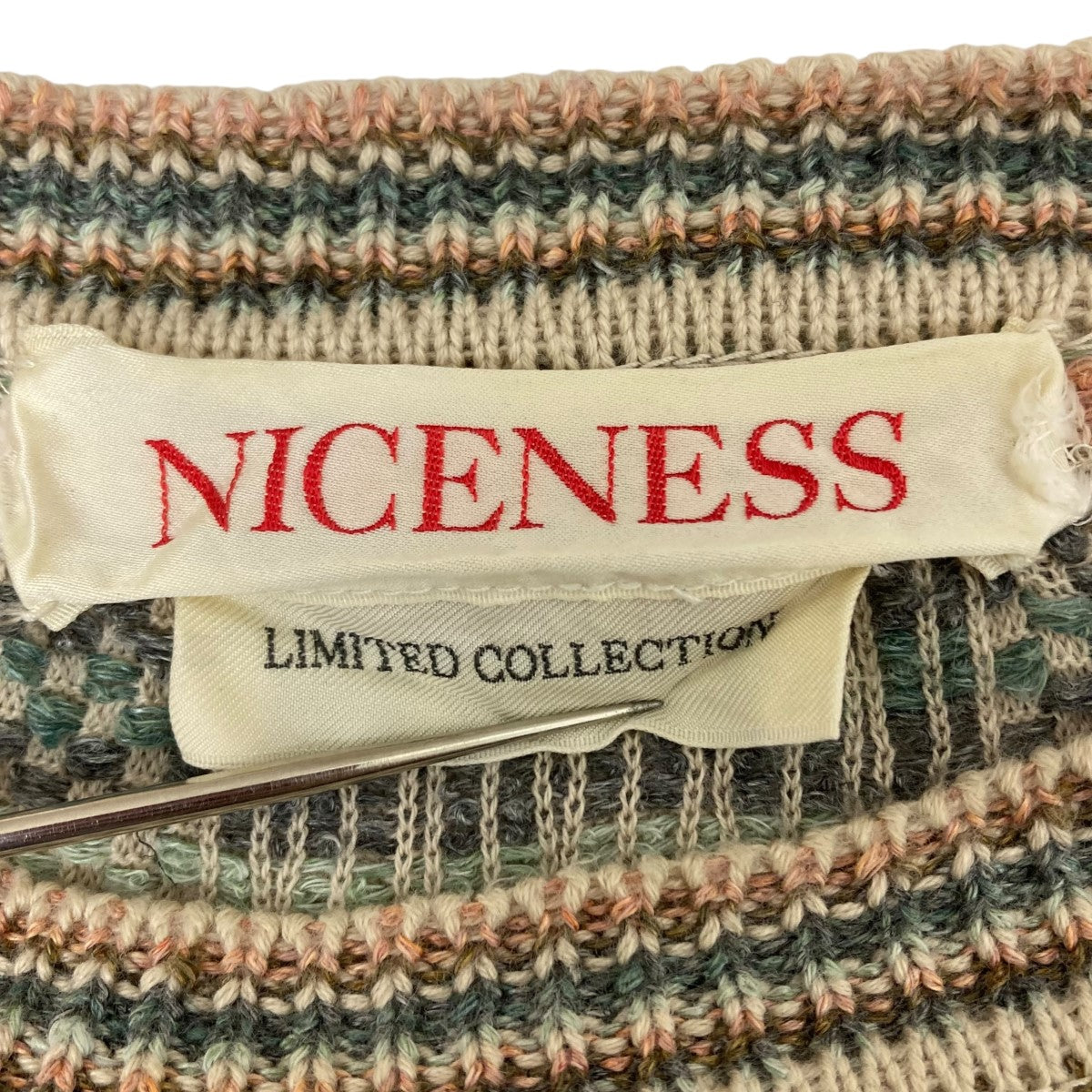 NICENESS(ナイスネス) 22S SNICENESS PONSAR ニット NN-K02SVS22 ブラウン×オレンジ サイズ  L｜【公式】カインドオルオンライン ブランド古着・中古通販【kindal】