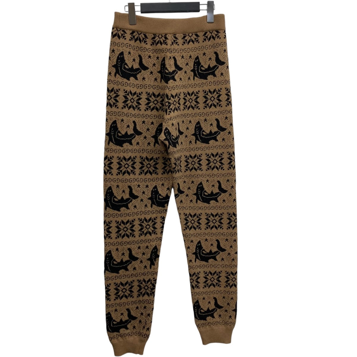 GUCCI(グッチ) JACQUARD BROWN WOOL ALPACA LOUNGE PANTS ニット