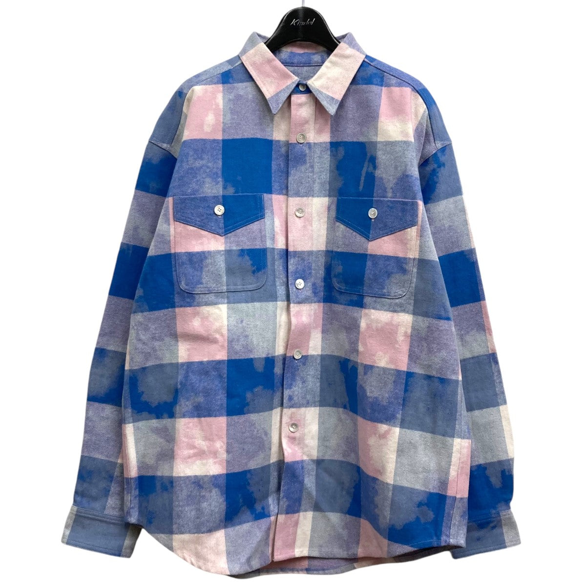 MASU(エムエーエスユー) 24AW Bleached Plaid SHIRT Pink ネルシャツ サイズ:48 メンズ シャツ 中古・古着