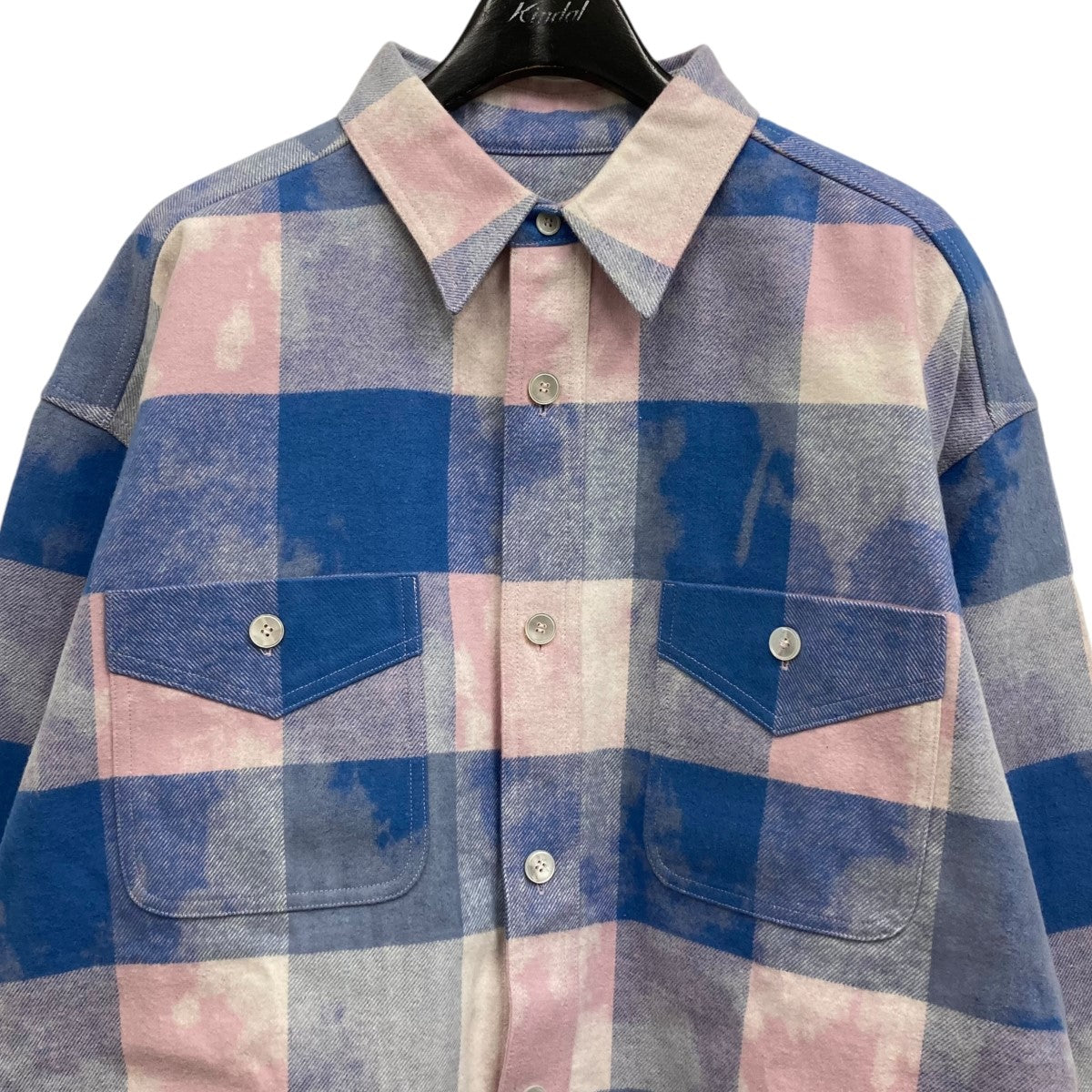 MASU(エムエーエスユー) 24AW BLEACHED PLAID SHIRT PINK ネルシャツ MPFM-SH0224 ブルー×ピンク サイズ  48｜【公式】カインドオルオンライン ブランド古着・中古通販【kindal】