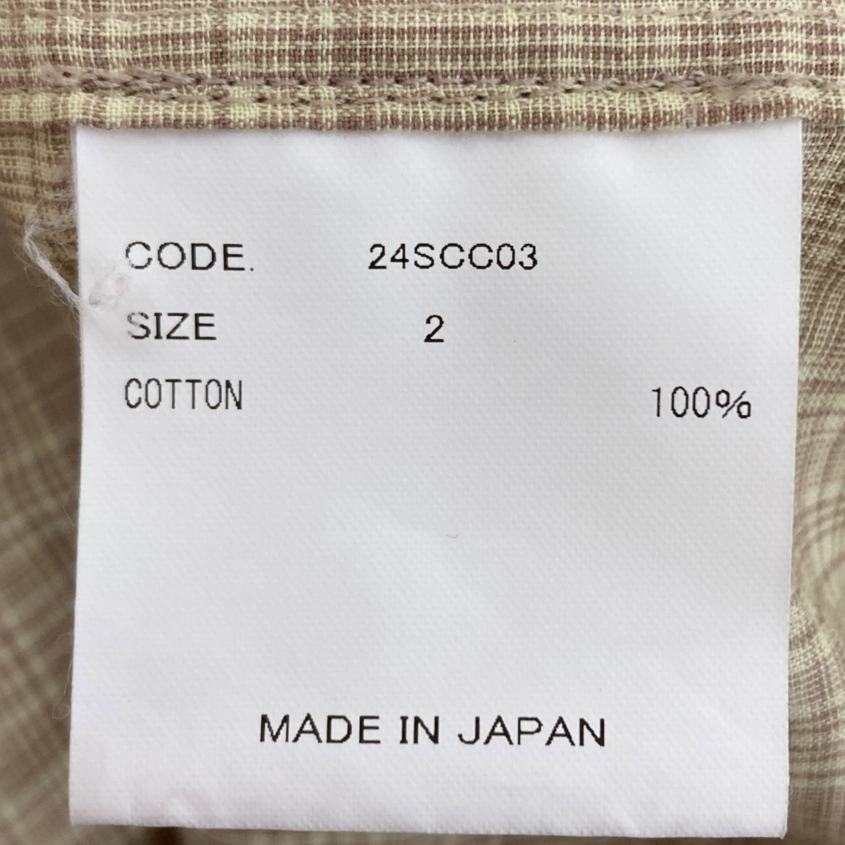 URU(ウル) 24SSStand collar L S shirts チェックシャツ 24SCC03 URU(ウル) 24SSStand collar L S shirts チェックシャツ 24SCC03