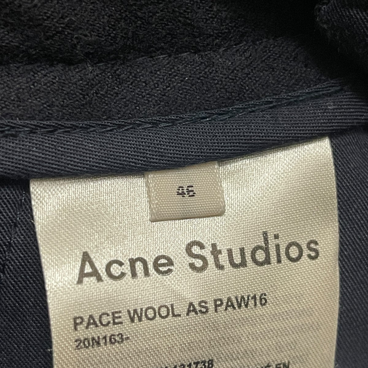 ACNE STUDIOS(アクネストゥディオズ) PACE WOOL AS PAW16ウールパンツ20N163 20N163 ネイビー サイズ  46｜【公式】カインドオルオンライン ブランド古着・中古通販【kindal】