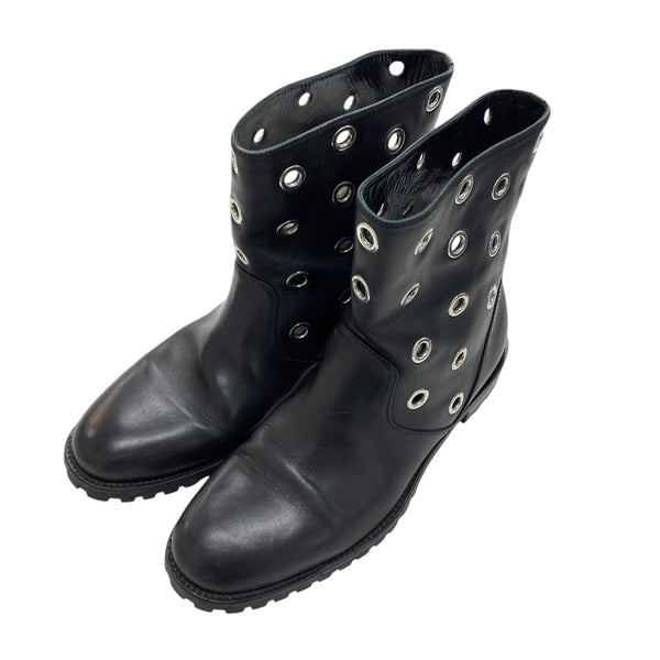 Manolo Blahnik(マノロ ブラニク) Silvaia Leather Ankle Bootsレザー