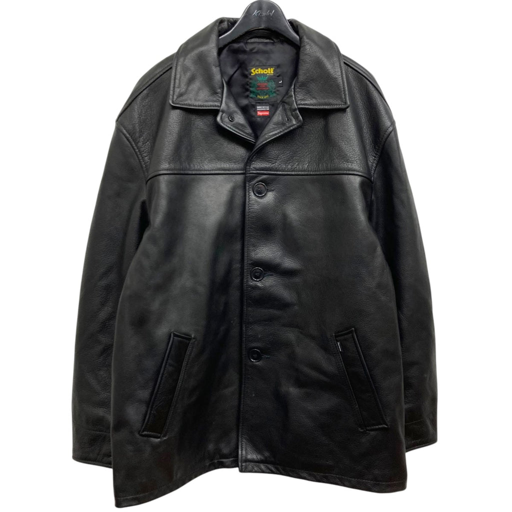 Supreme×Schott 23AWLeather Car Coatレザージャケット ブラック 