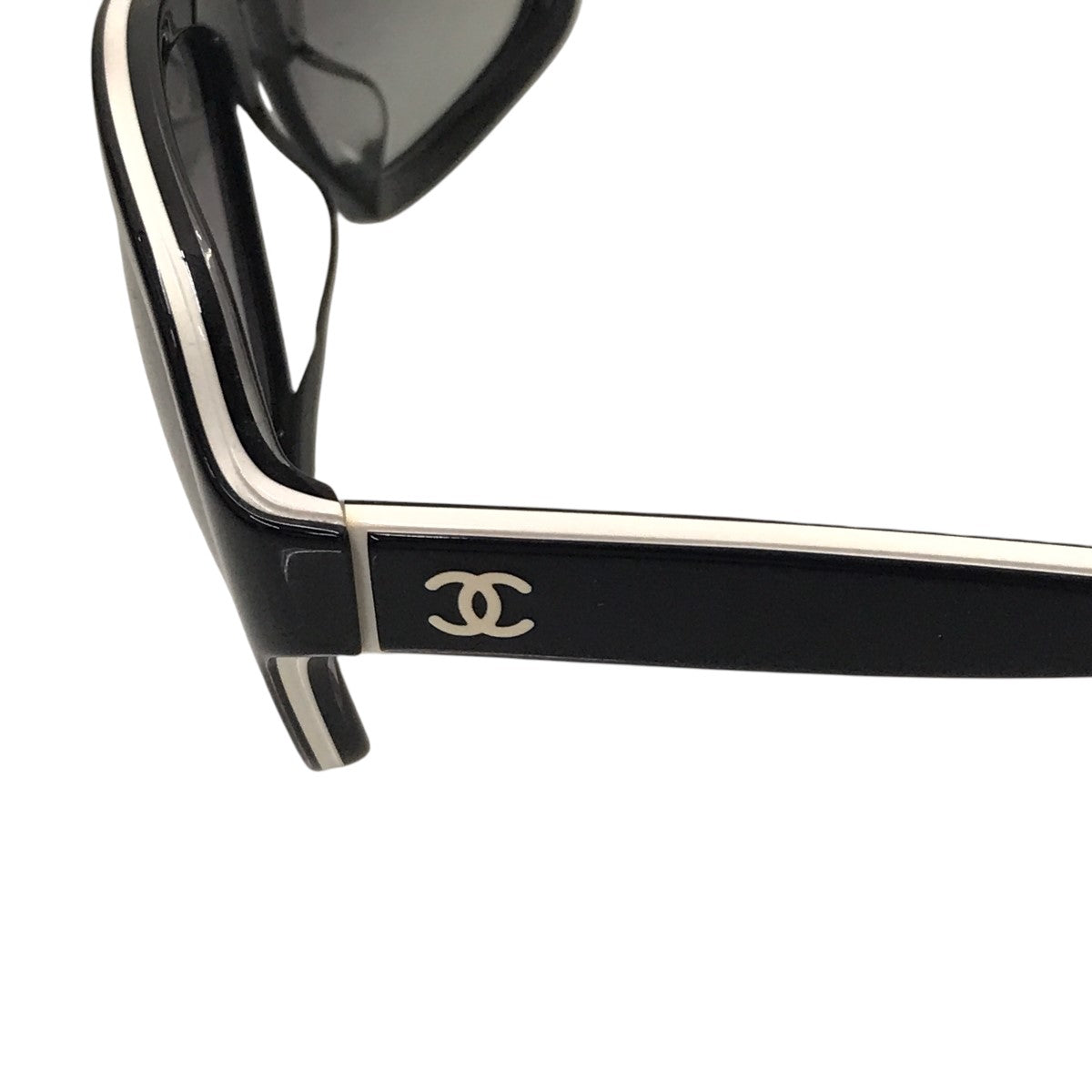 美品 CHANEL サングラス 5143-A ブラック ホワイト ツートン 黒 CHANEL(シャネル) サングラス5143-A 5143-A ブラック サイズ 58