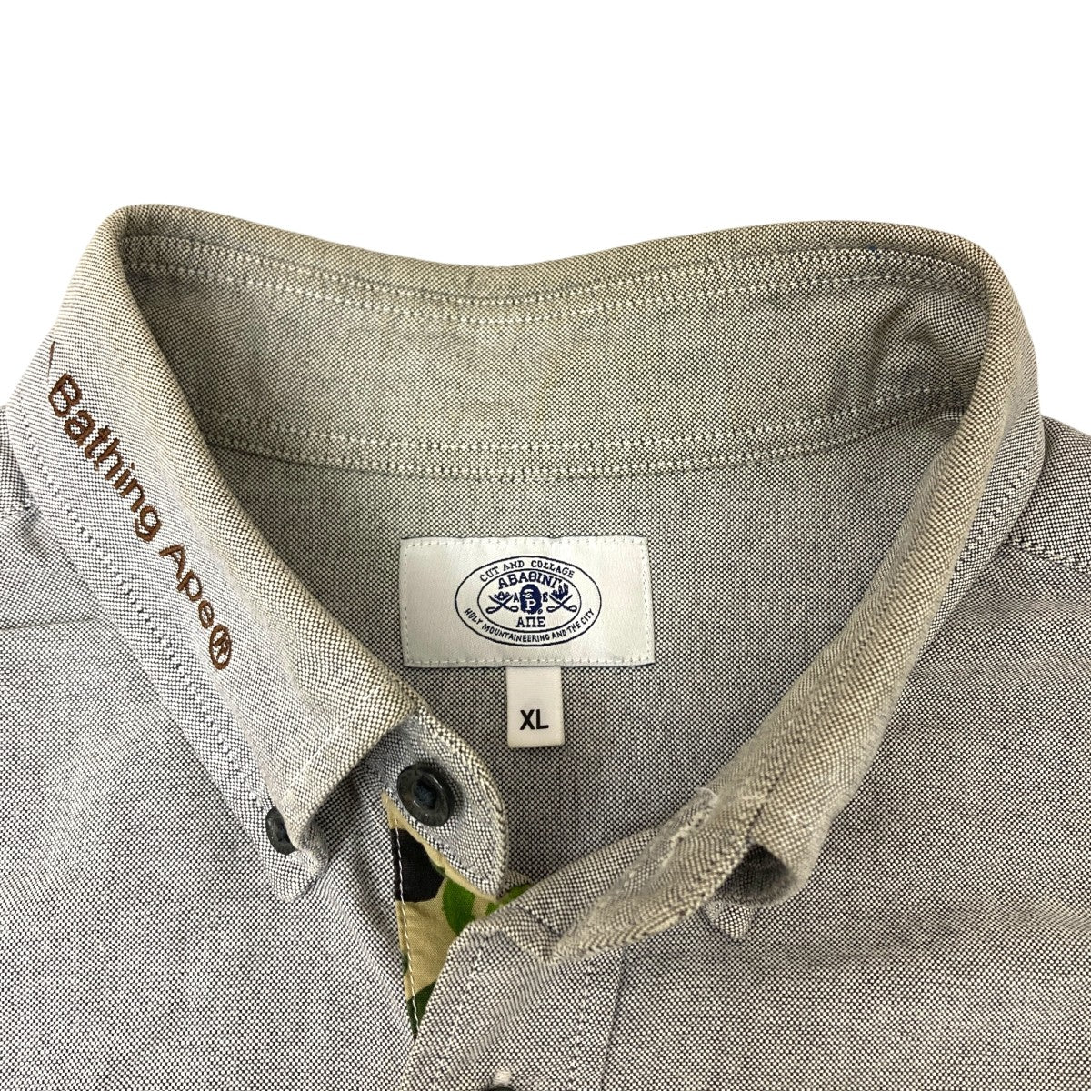 【2024年新作】 BATHING A APE(アベイシングエイプ) グレー ボタンダウンシャツ コレクション