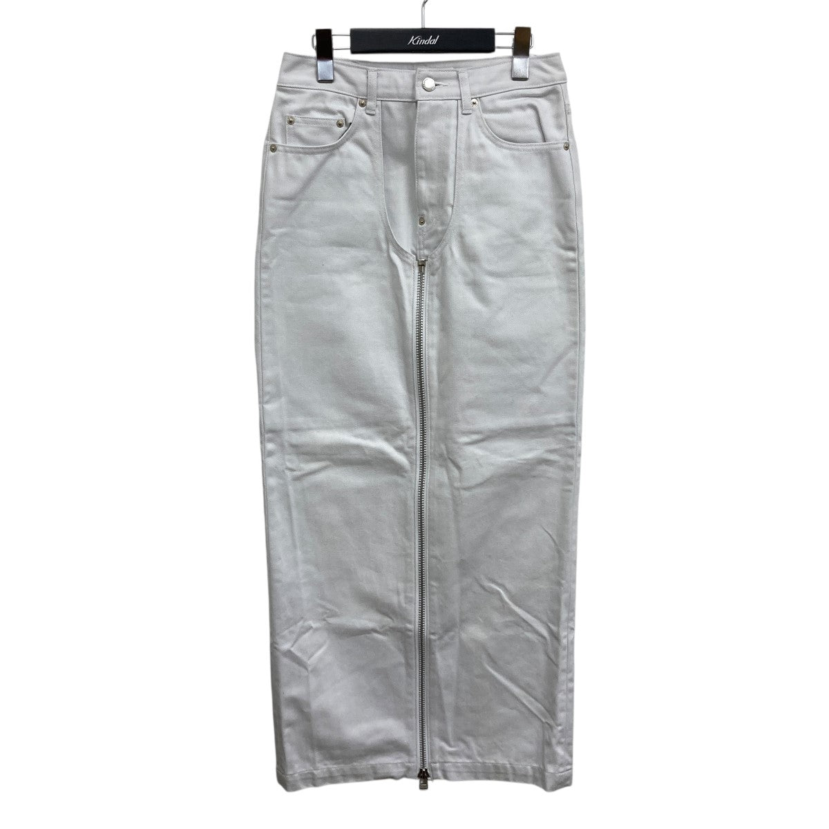 Washed denim zipped long skirt デニムスカート
