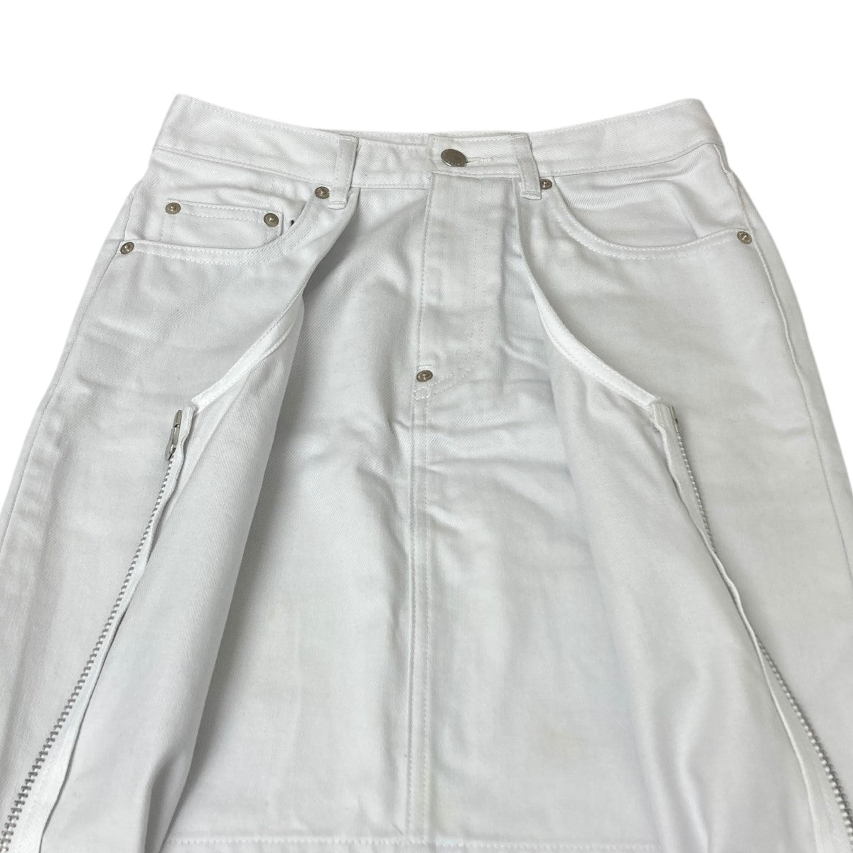 Washed denim zipped long skirt デニムスカート