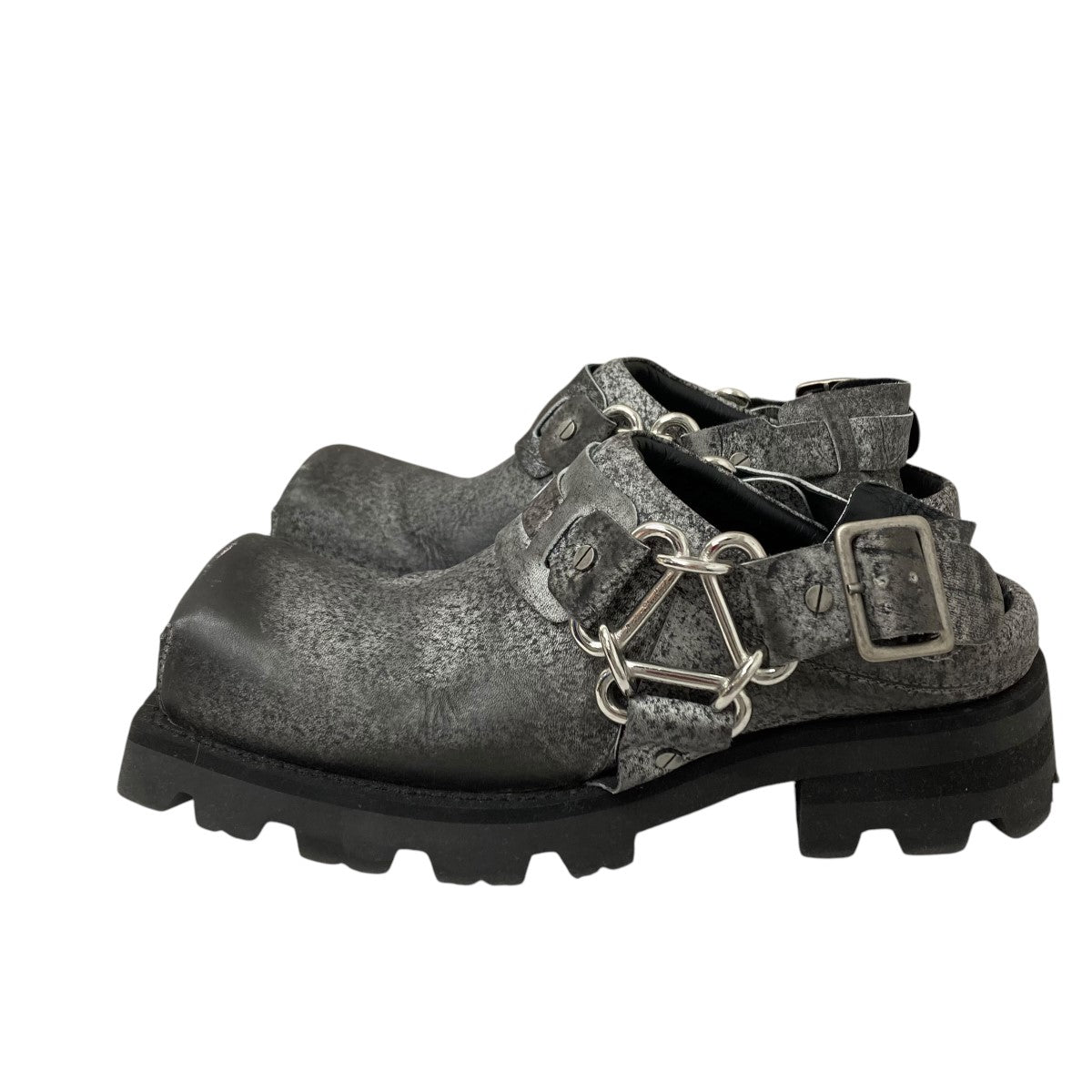 び*る様 Acne Studios ブラック ミュール Acne Studios - レザーバックルミュール - ブラック