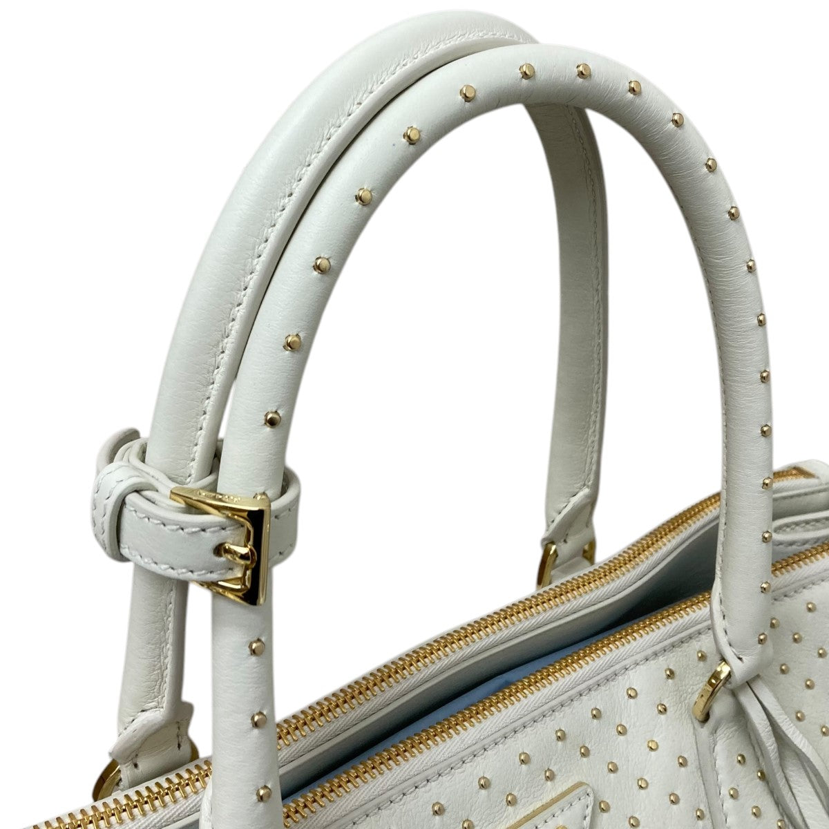 PRADA(プラダ) ガレリア エクストララージ スタッズ付 ソフトグレイン 