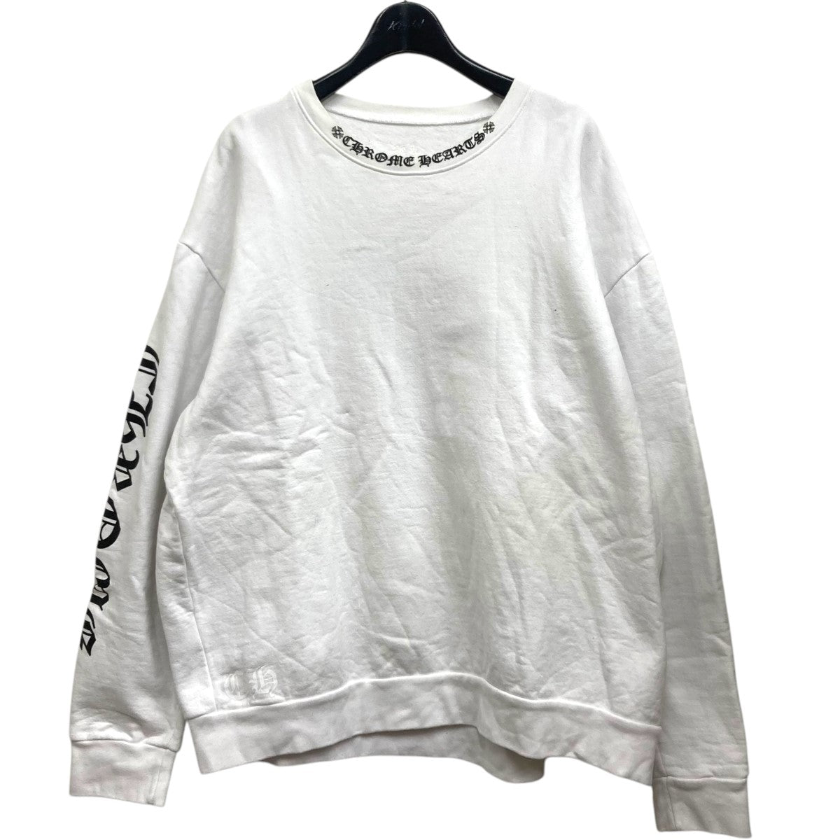 chrome heartsクロムハーツ　スウェット　ラグラン CHROME HEARTS(クロムハーツ) プリントスウェット ホワイト