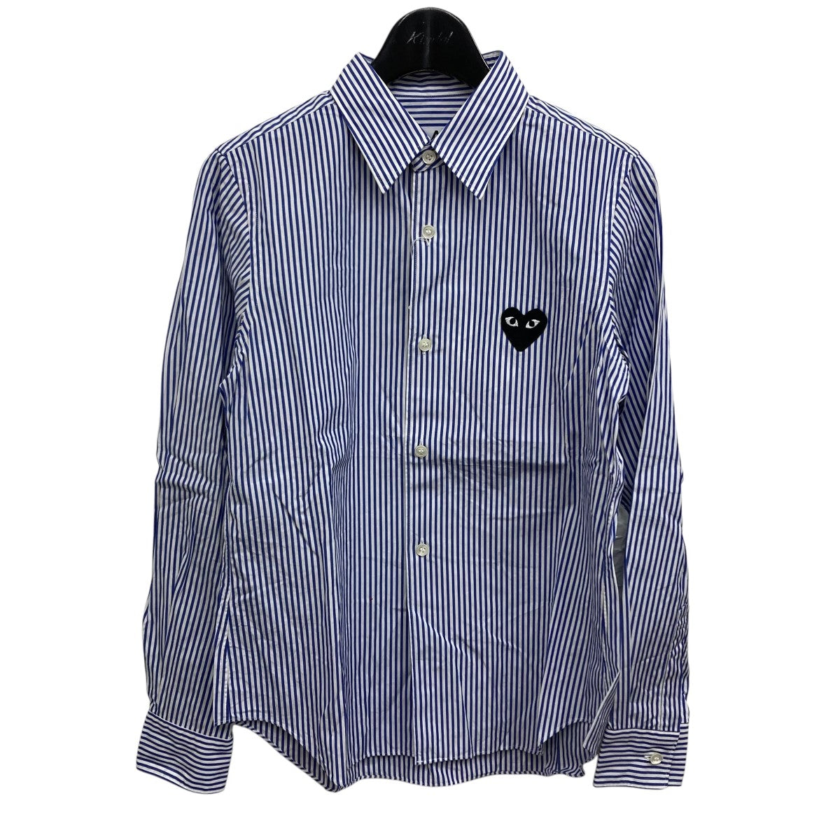 PLAY COMME des GARCONS 古着・中古 プレイコムデギャルソンのロゴストライプシャツ です。