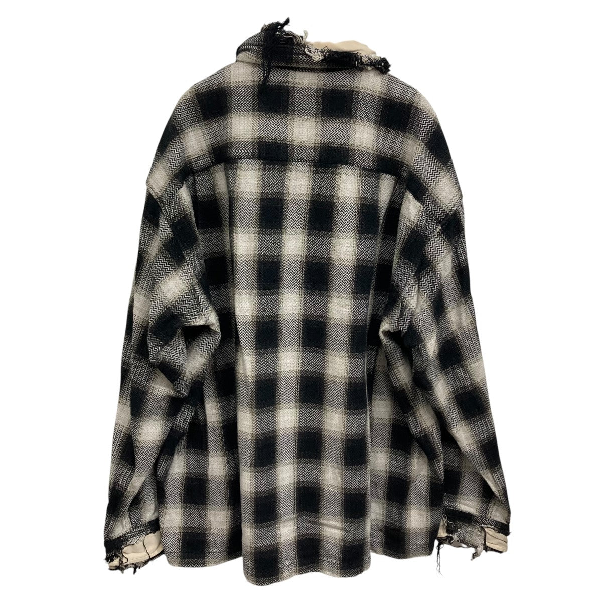 MIHARA YASUHIRO(ミハラヤスヒロ) 22AW PARTLY DAMAGED SHIRT チェック 