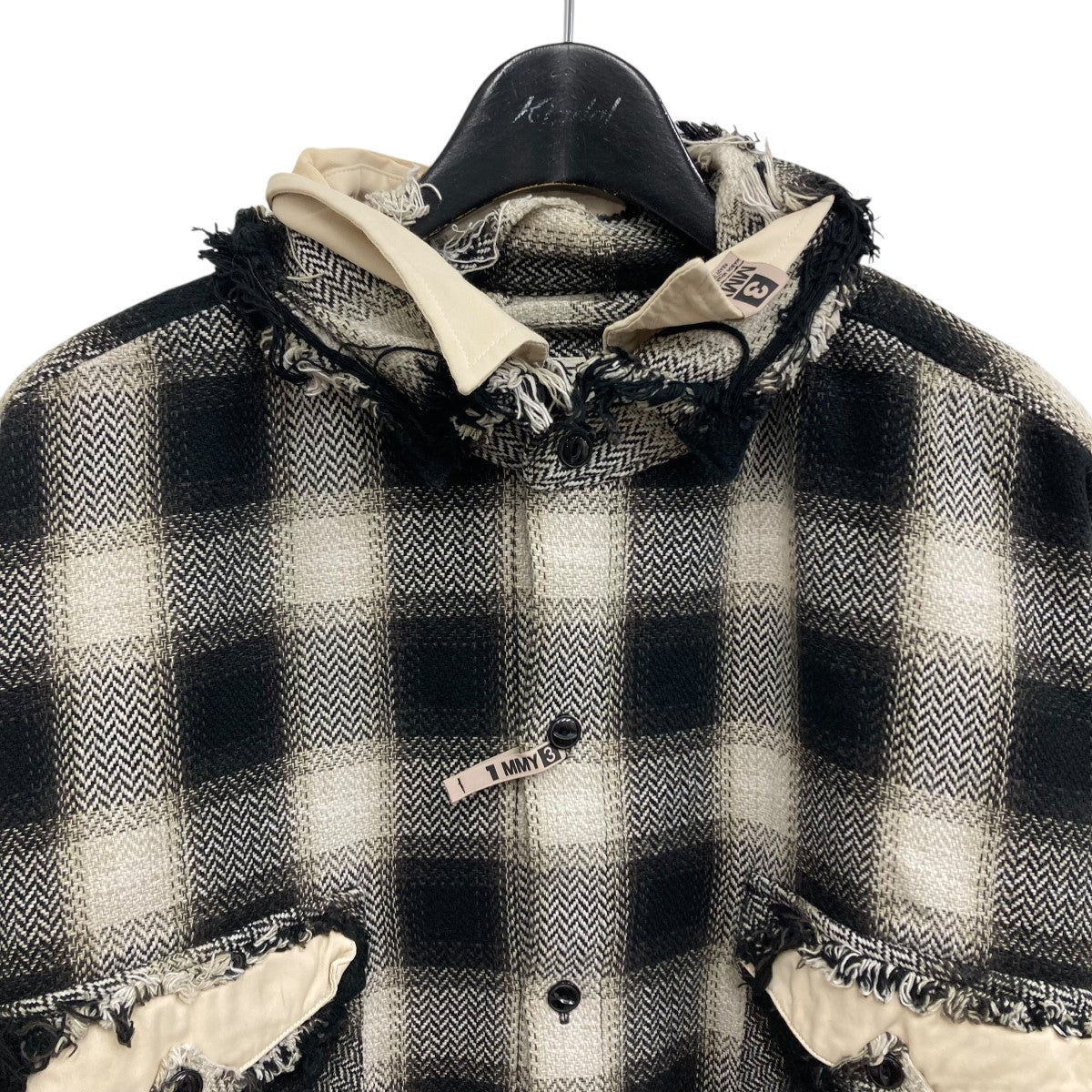 MIHARA YASUHIRO(ミハラヤスヒロ) 22AW PARTLY DAMAGED SHIRT チェック 