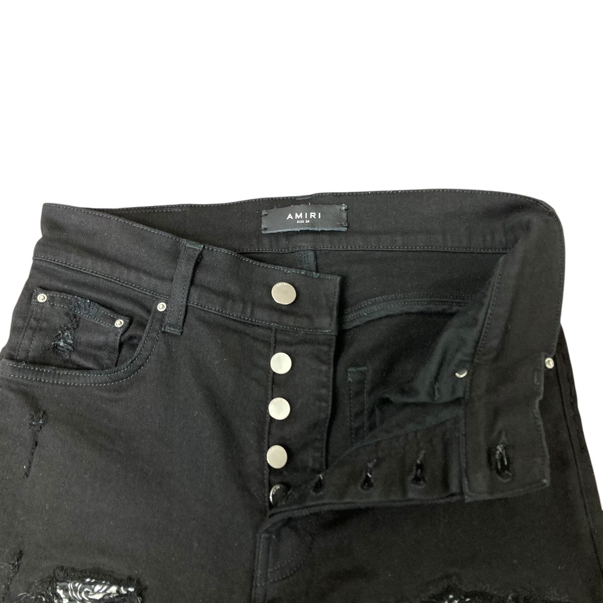 AMIRI スキニーデニム サイズ28 黒 にげる ダメージ加工