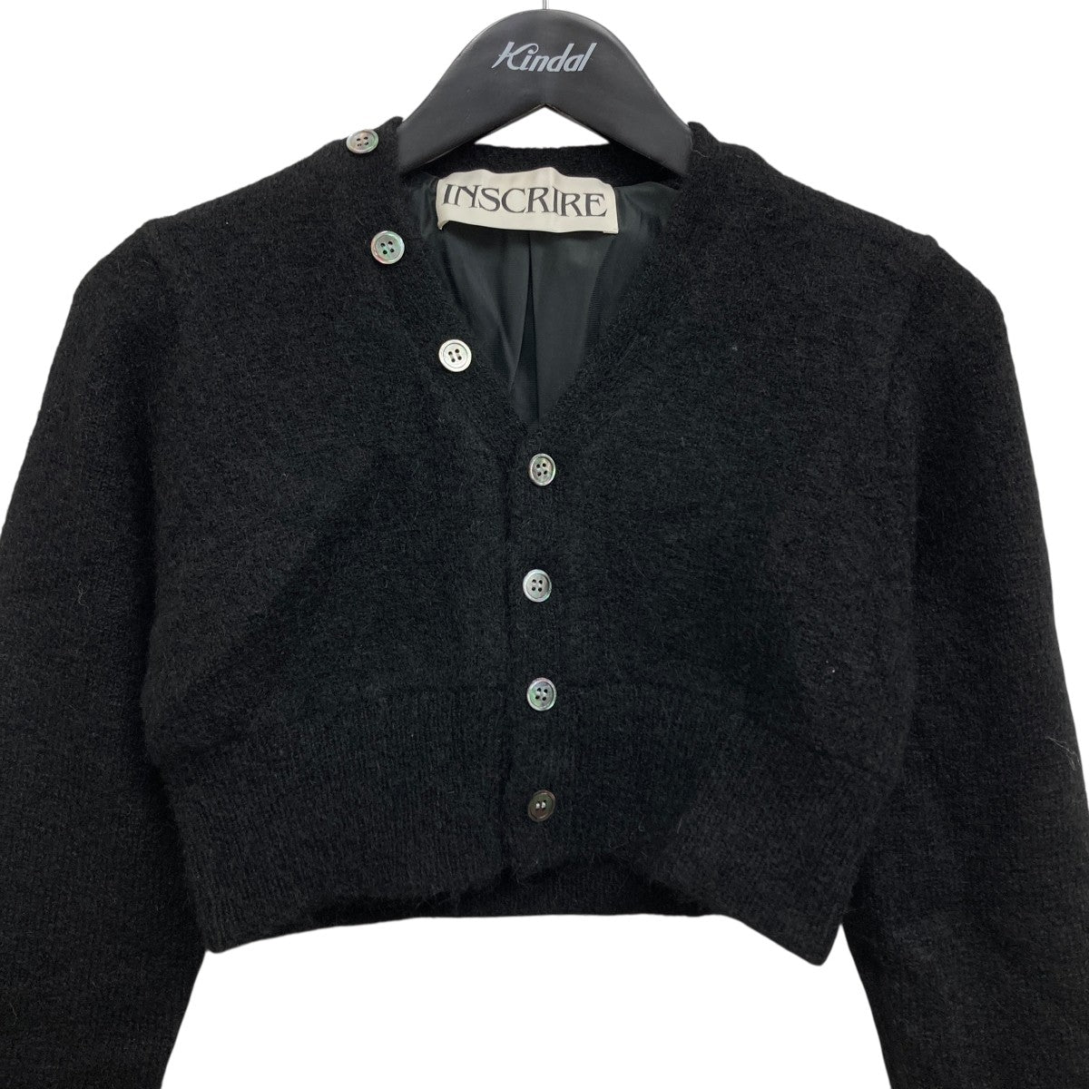 極美品 アンスクリア 23AW モヘヤカーディガン ブラック 38 極美品 アンスクリア 23AW モヘヤカーディガン ブラック 38