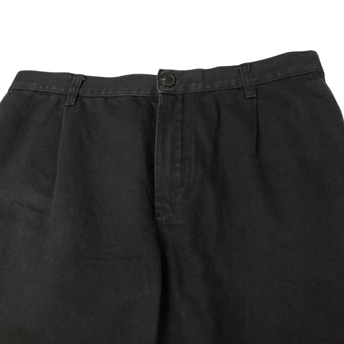 Cristaseya BLACK DENIM PLEATED TROUSERSデニムパンツ 古着・中古-3枚目のアイテム画像