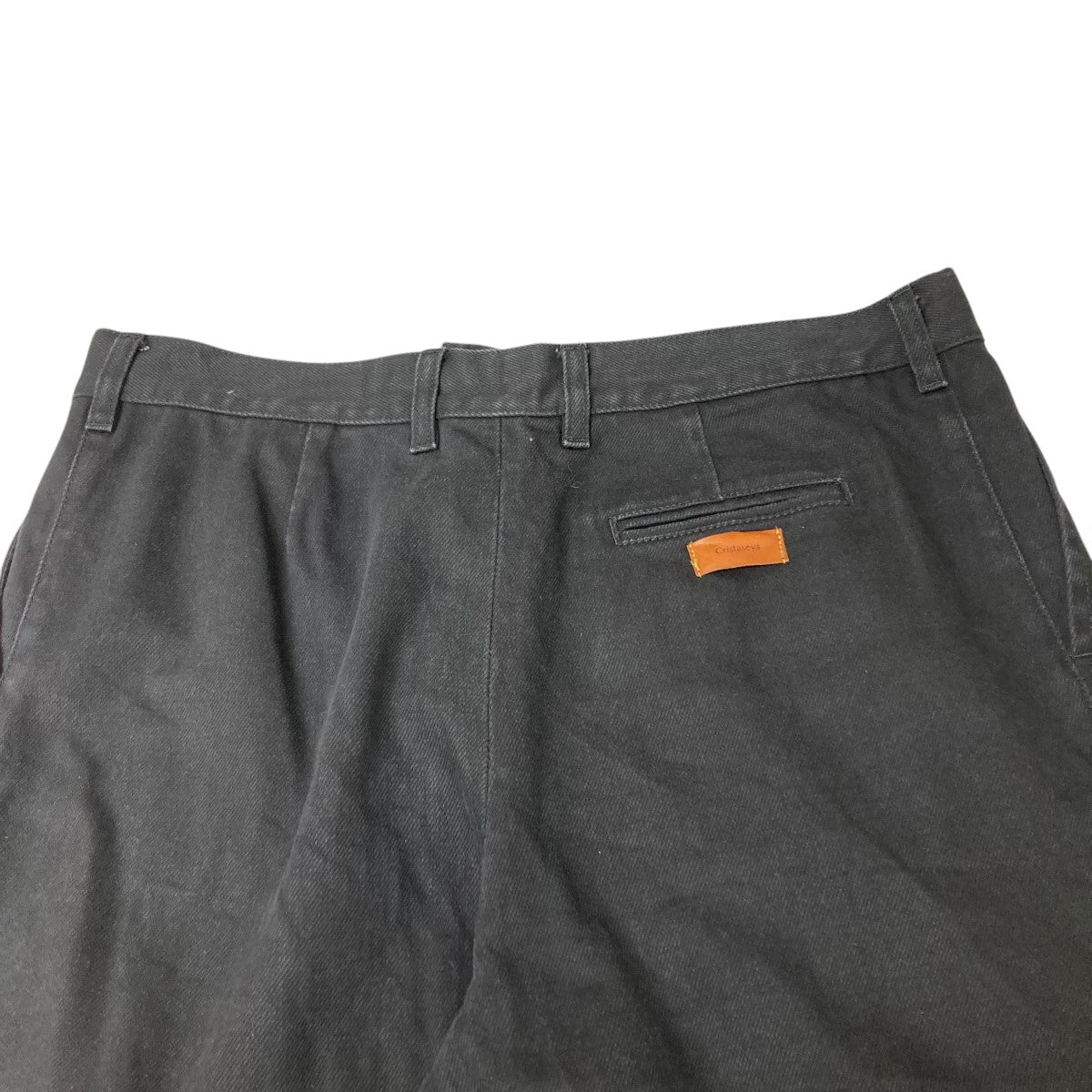 Cristaseya BLACK DENIM PLEATED TROUSERSデニムパンツ 古着・中古-5枚目のアイテム画像