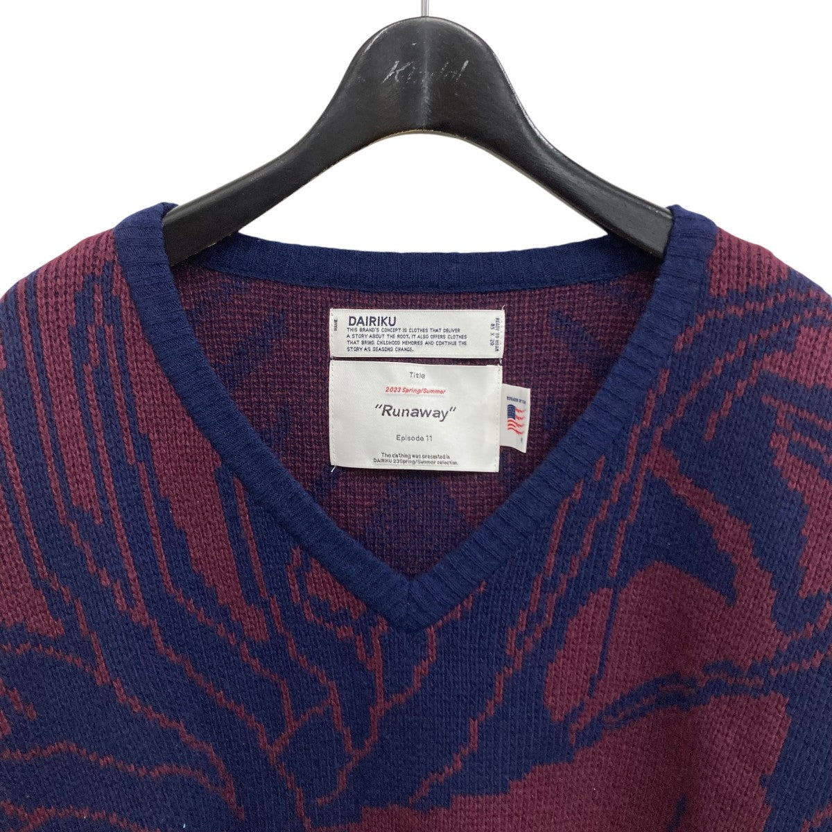 23SS Leopard Pullover Knit Vネックニット