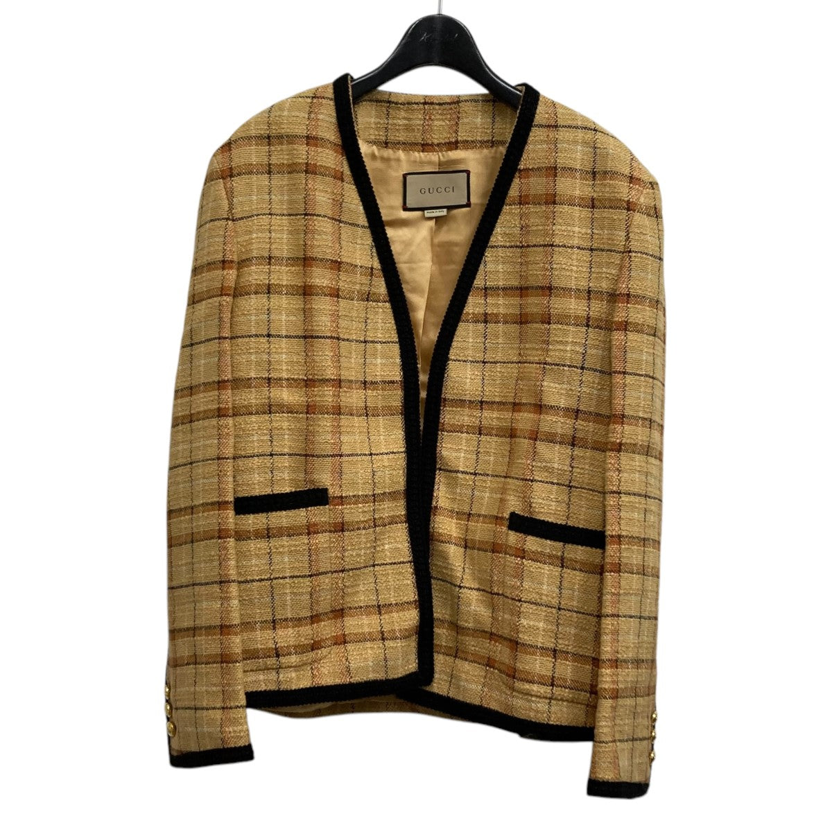 GUCCI(グッチ) ツイードジャケット 74090 ベージュ サイズ 42｜【公式