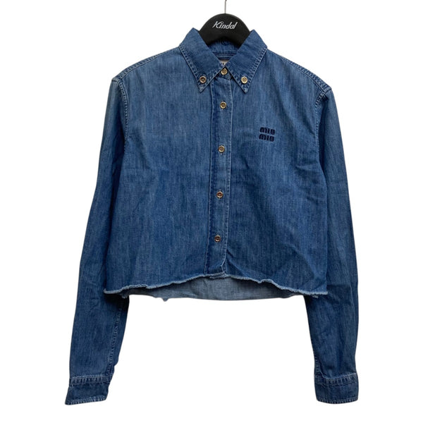 【新品同様】MIU MIU デニム ワンピース 襟付き インディゴ 36 白襟 新品同様】MIU MIU デニム ワンピース 襟付き インディゴ 36 白襟