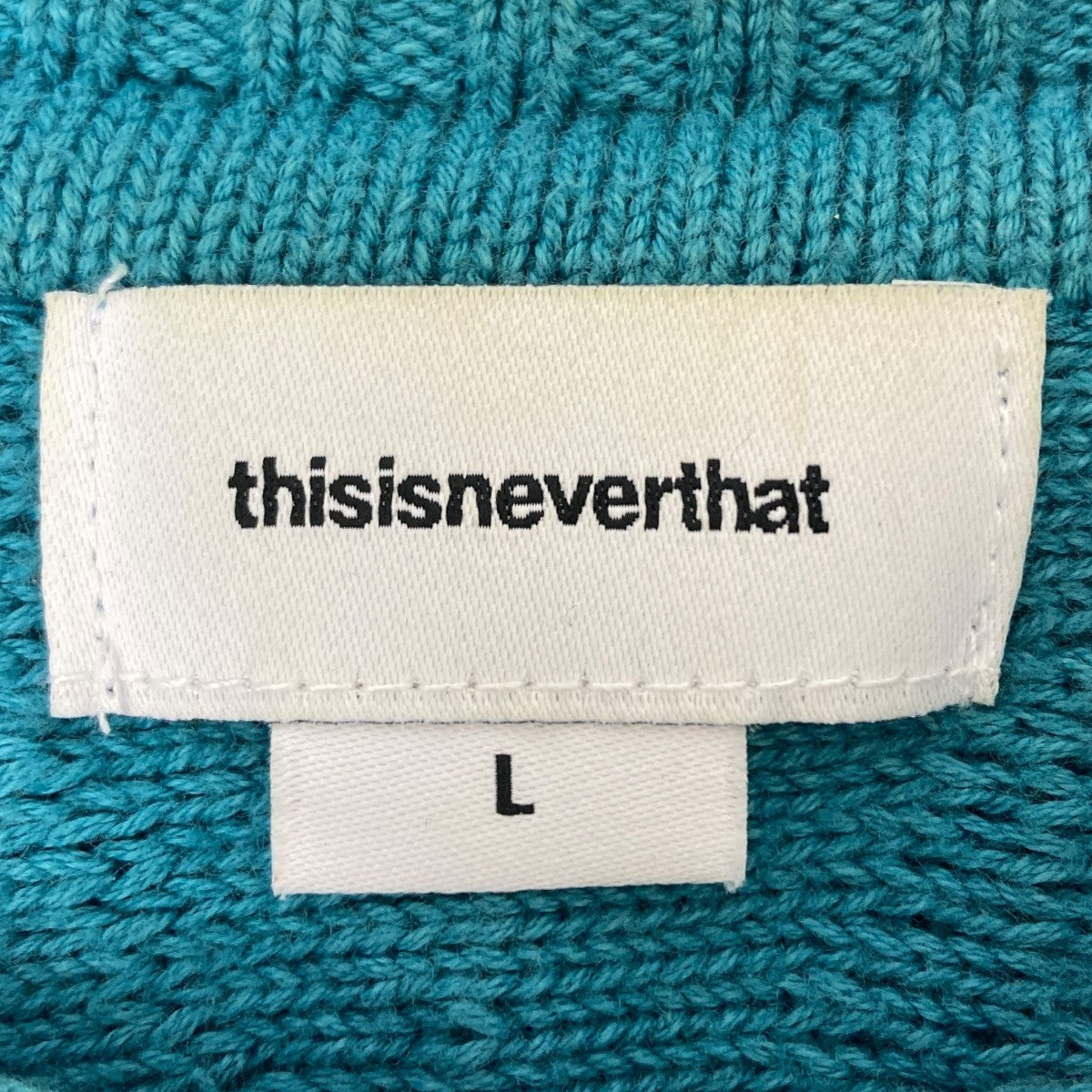 thisisneverthat(ディスイズネバーザット) ケーブルニット ブルー