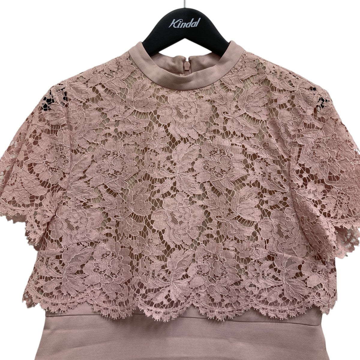VALENTINO ヴァレンティノ　ビスチェ　レース　シルク　カシミヤ VALENTINO(ヴァレンチノ) レース切替ドレス JB3VA4B71EC ピンク