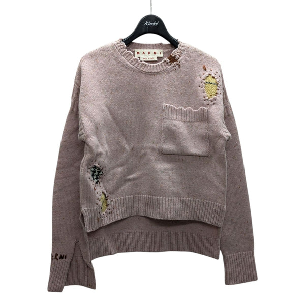 MARNI(マルニ) 24AW刺繍デザインニットGCMD0548Q0 GCMD0548Q0 ピンク