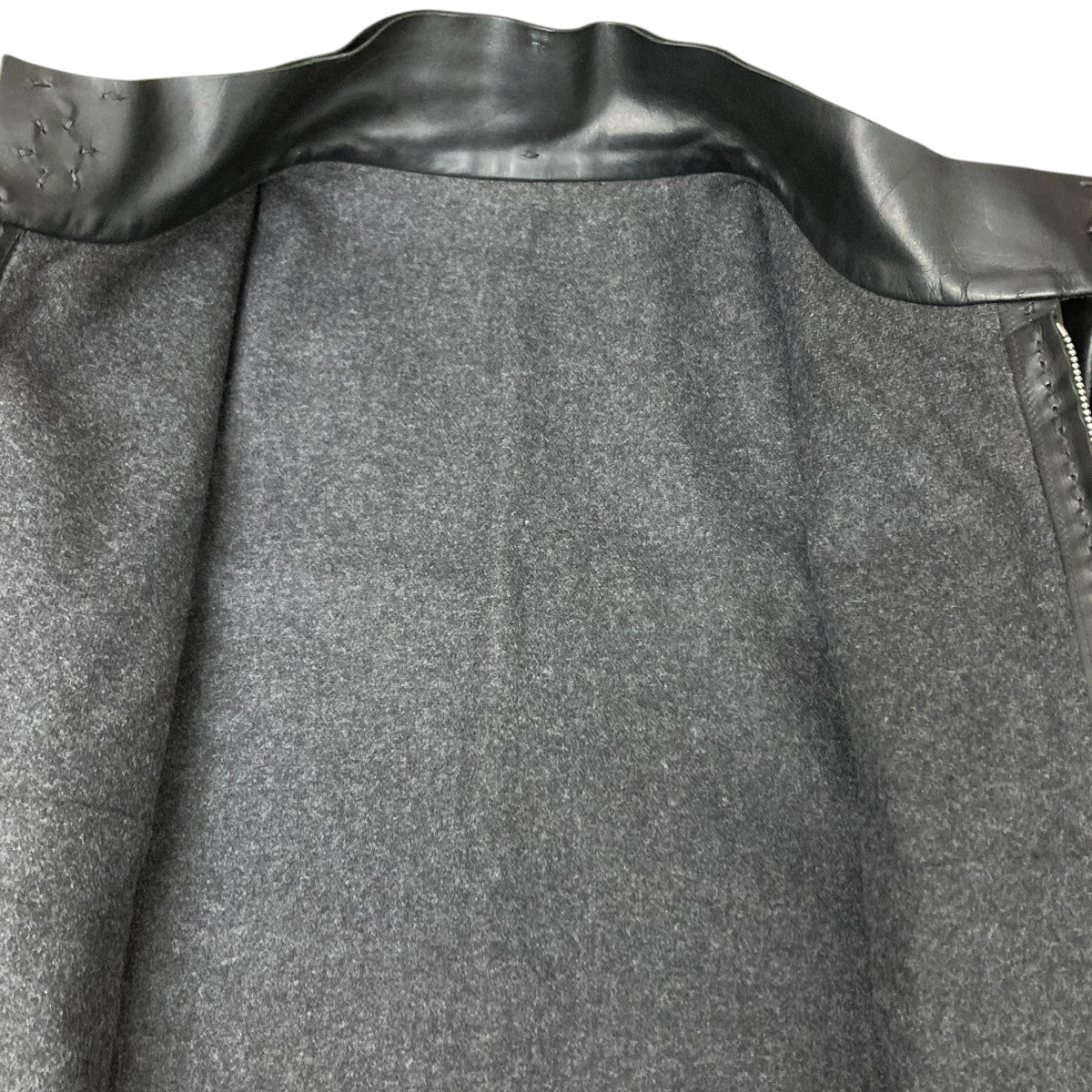 m.a+ silver crosses sleeve diagonal zip biker jacket / J1/S